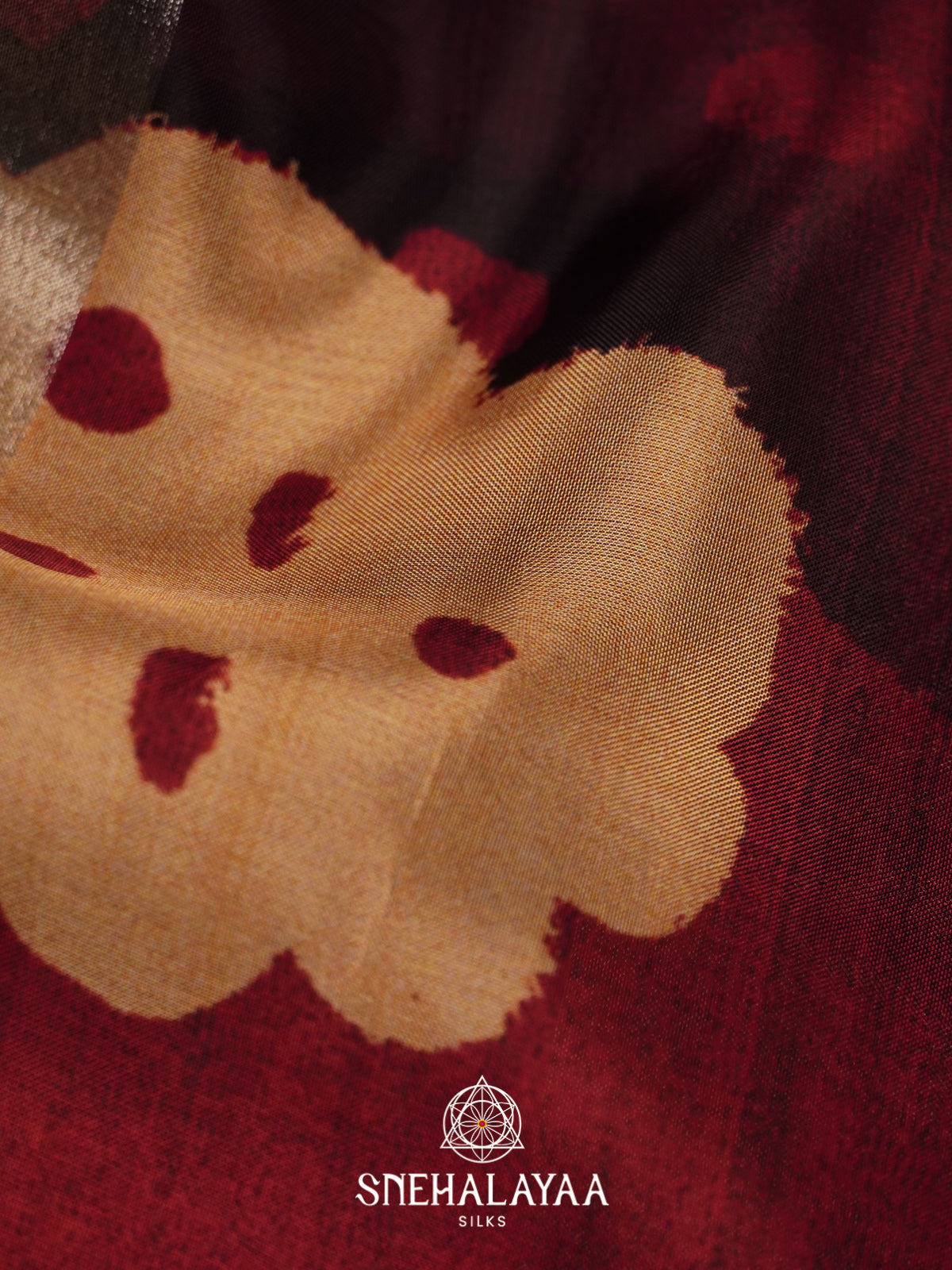 Maroon Semi Crepe Silk Saree