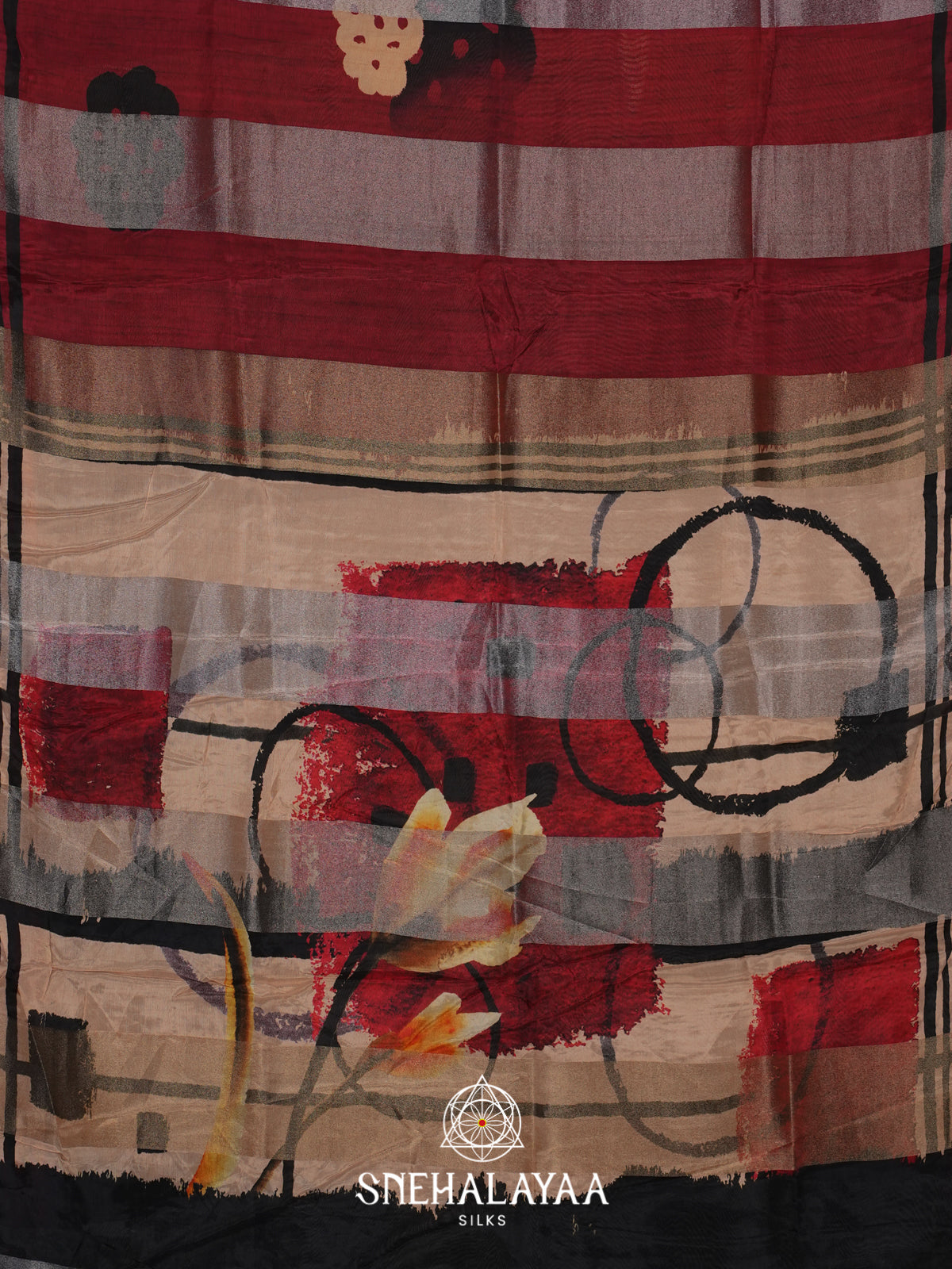 Maroon Semi Crepe Silk Saree