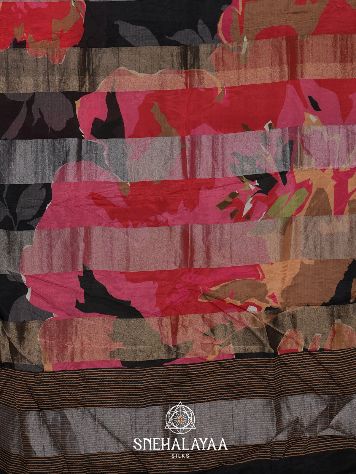 Red Semi Crepe Silk Saree