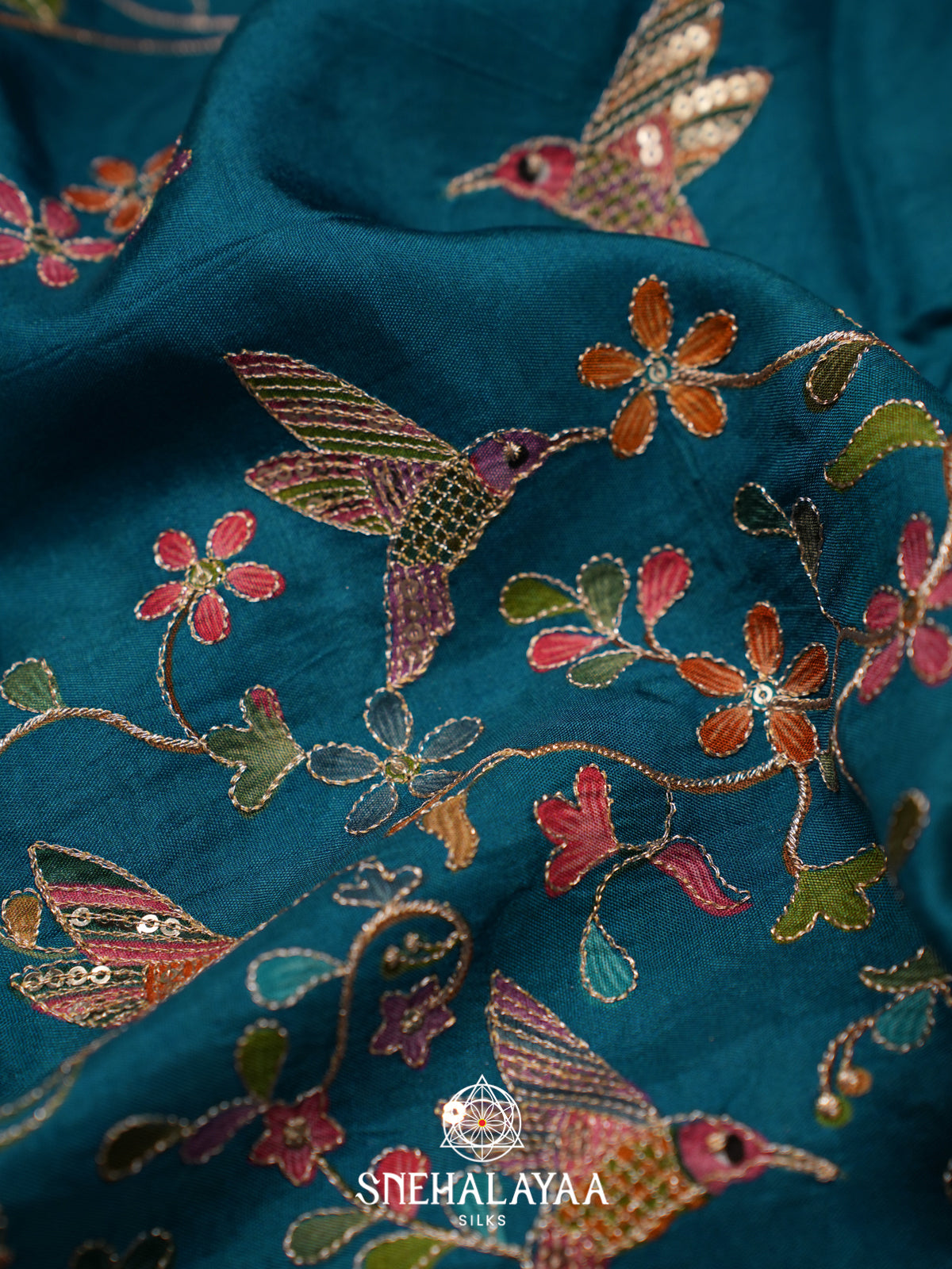 Peacock Blue Banaras Saree