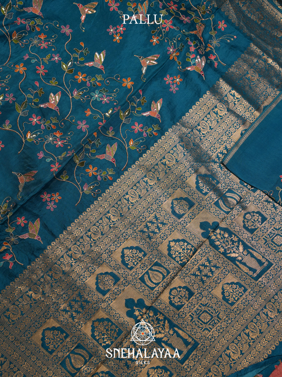 Peacock Blue Banaras Saree