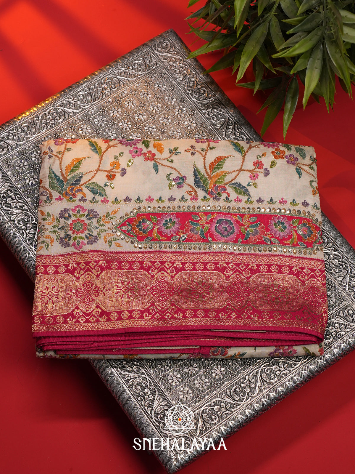 Off White Banaras Saree