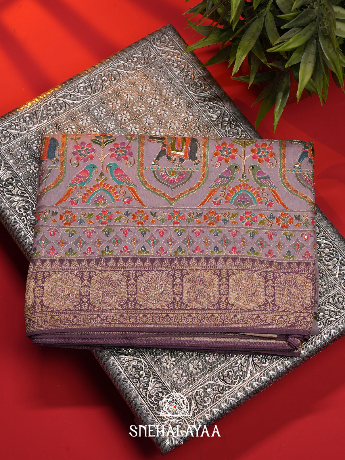 Lavender Banaras Saree