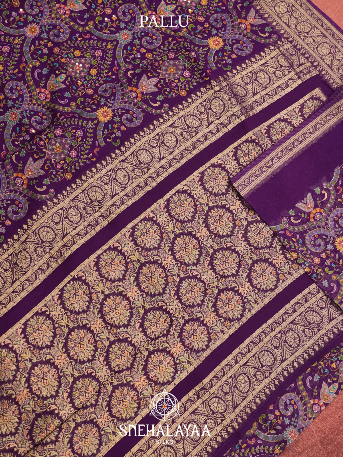 Purple  Georgette Saree