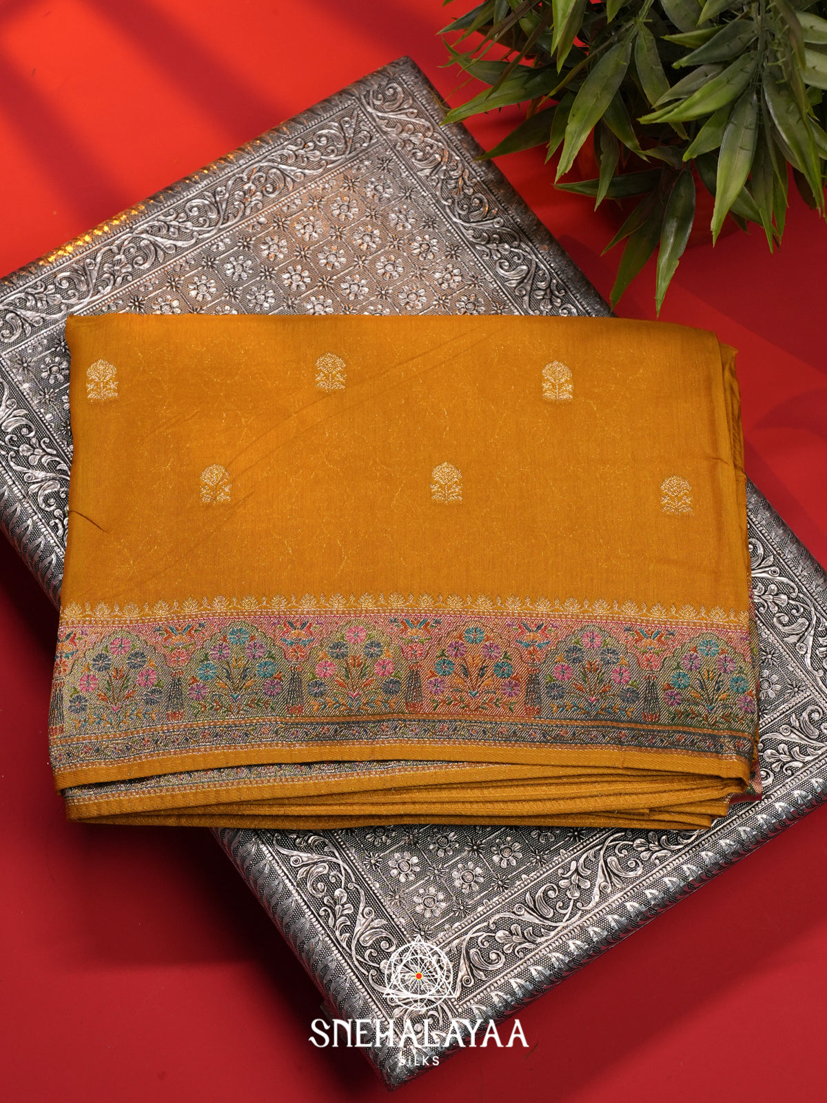 Mustard Yellow Banaras Saree