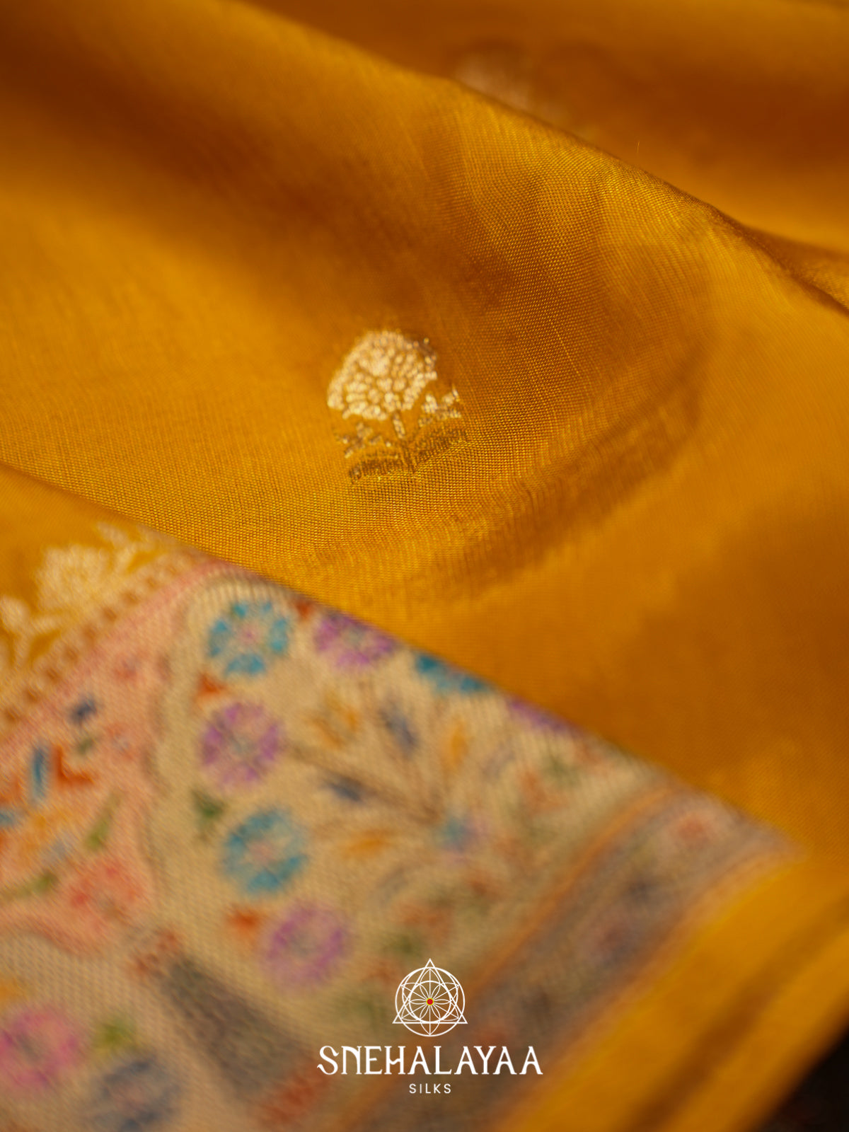 Mustard Yellow Banaras Saree