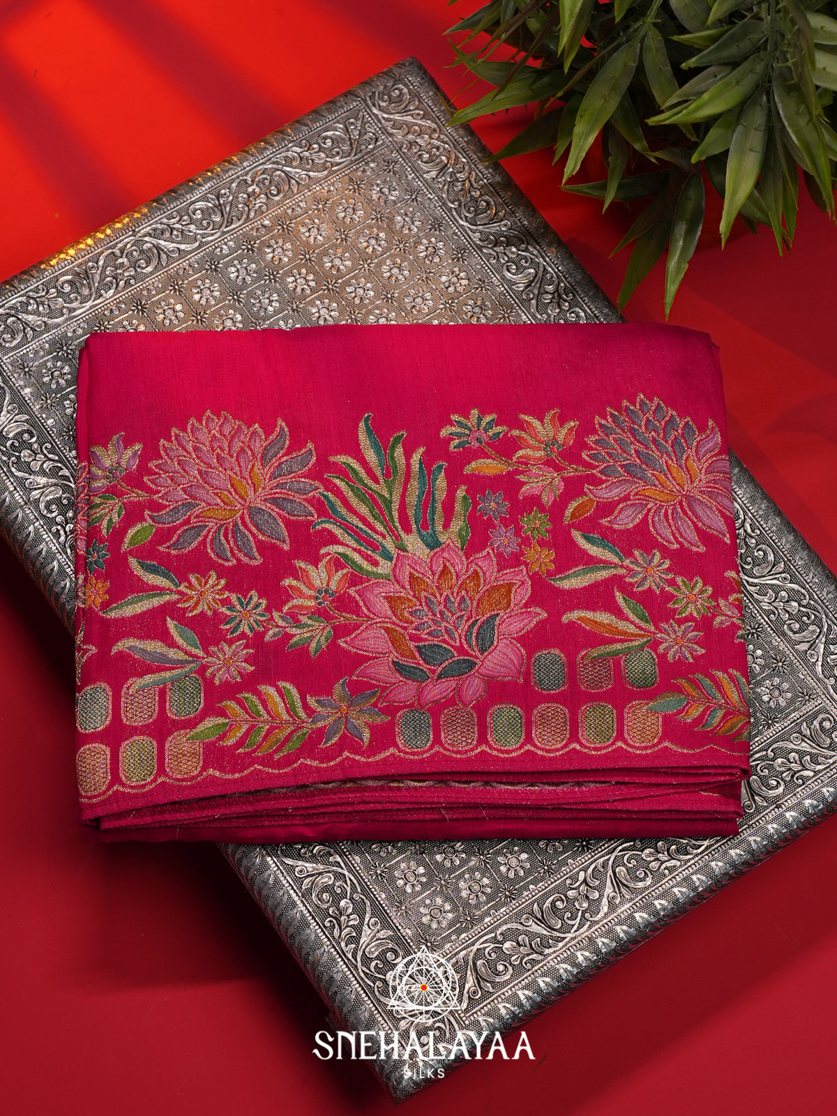 Rani Pink Banaras Saree