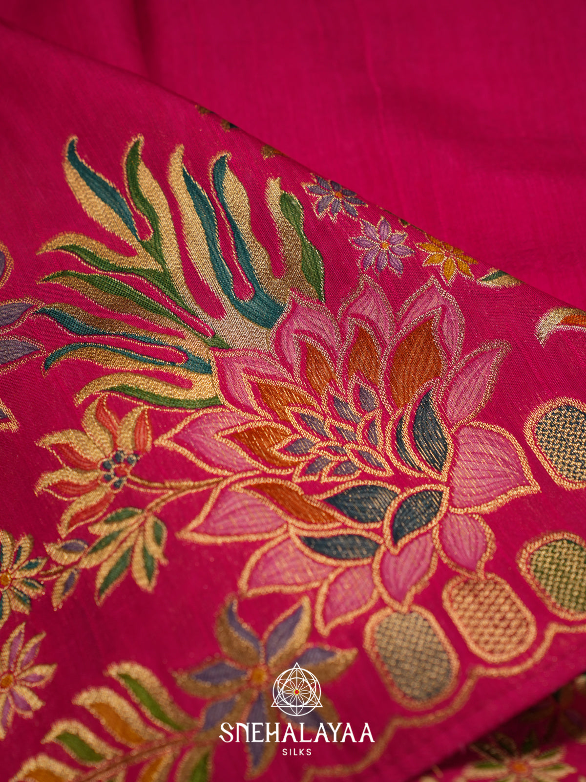 Rani Pink Banaras Saree