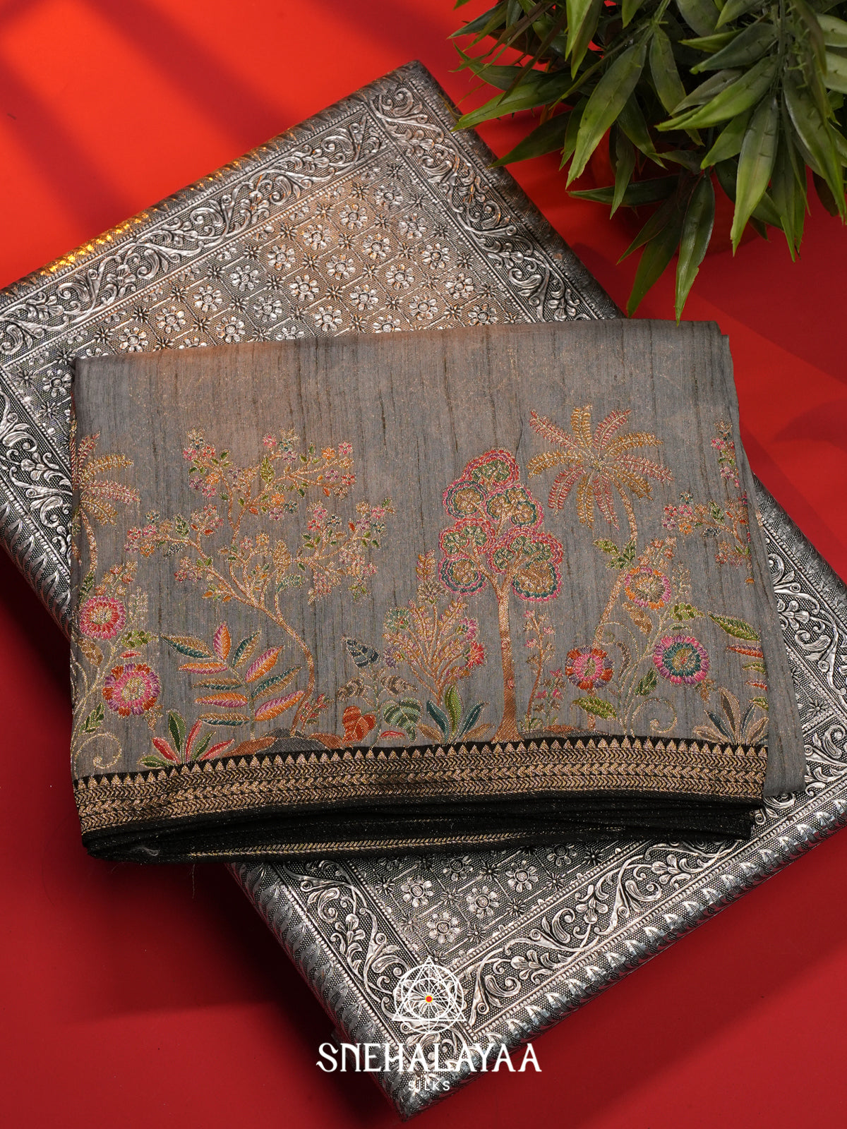 Grey Banaras Saree