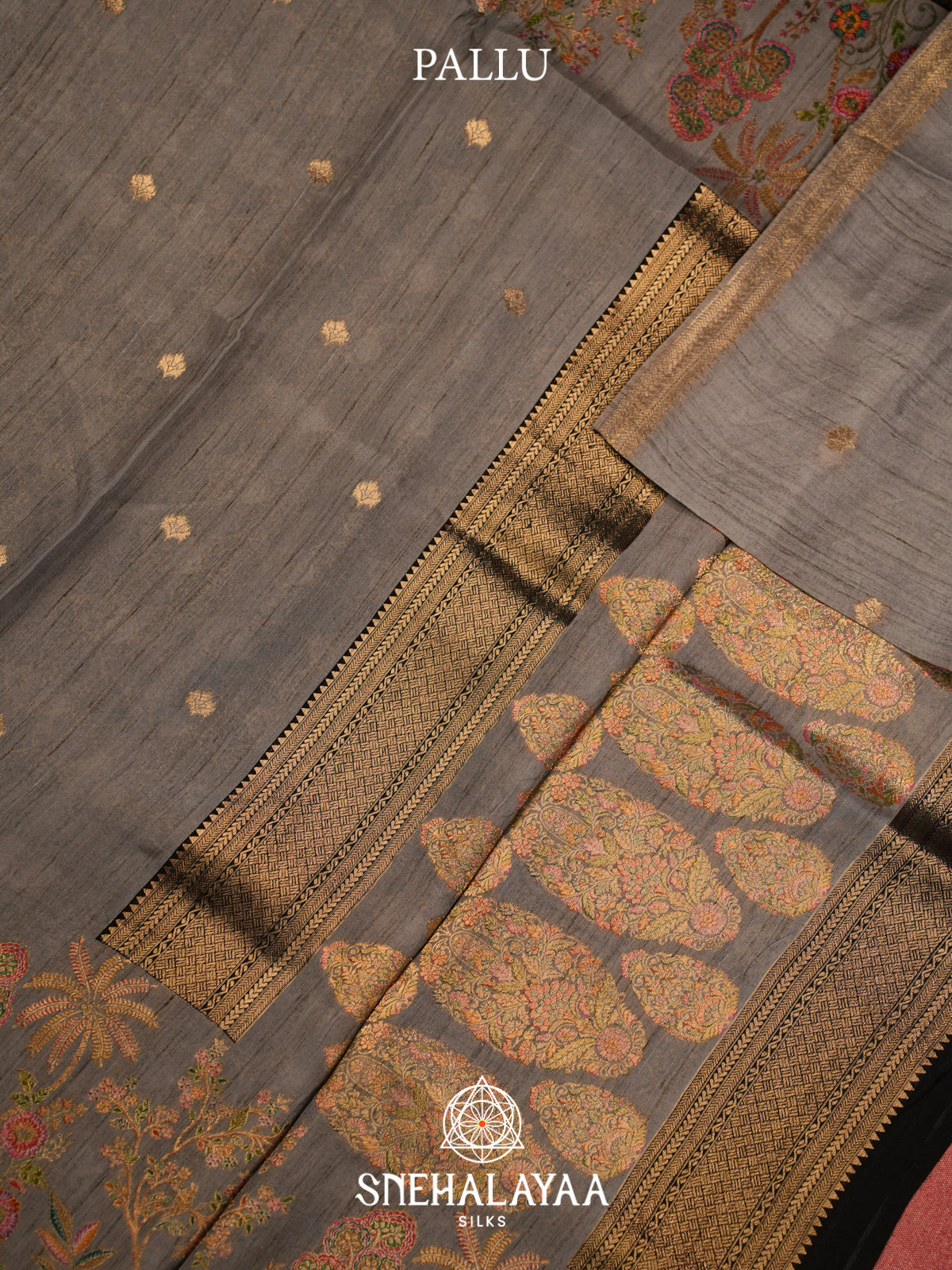 Grey Banaras Saree
