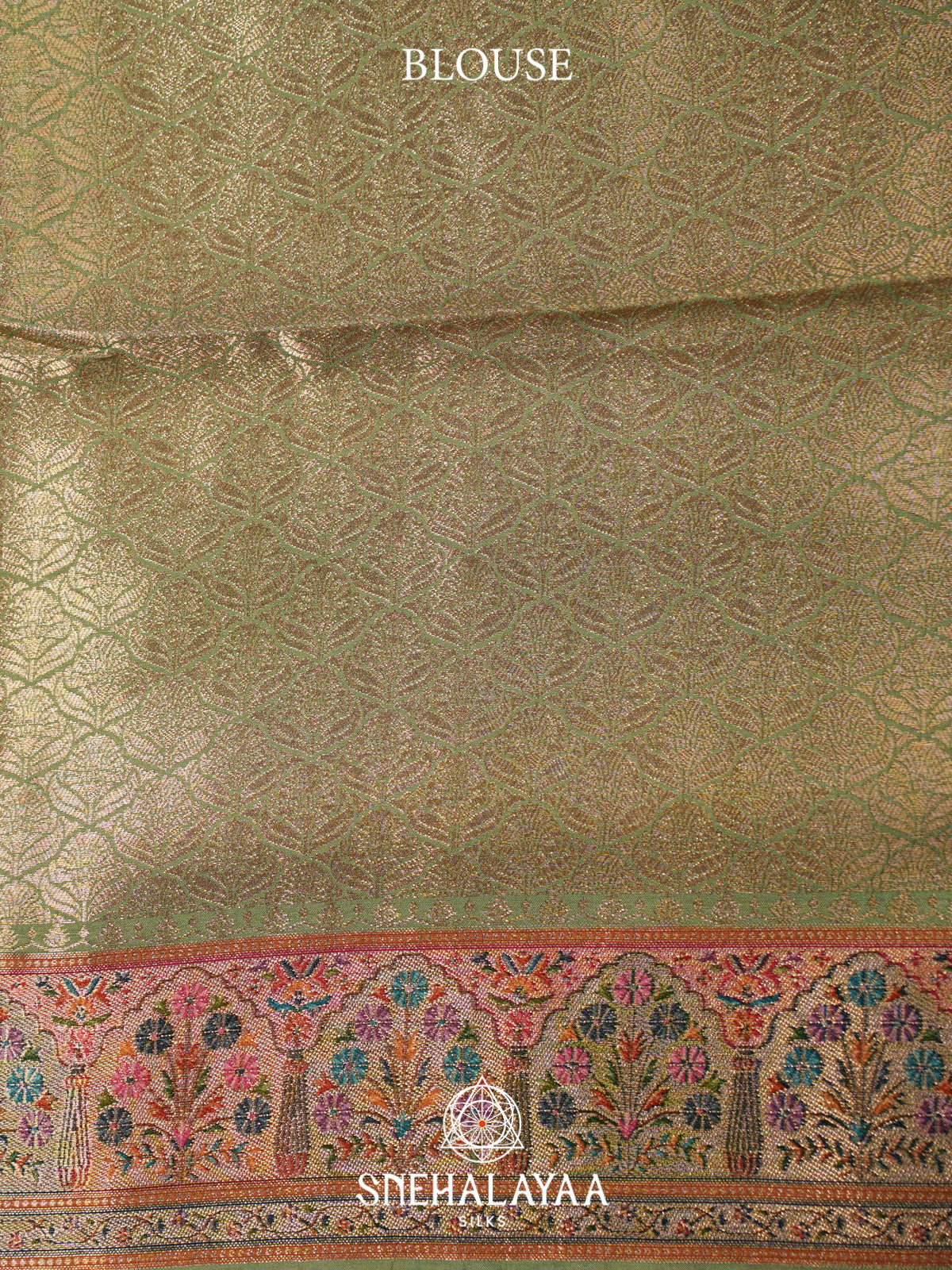Olive Green Banaras Saree