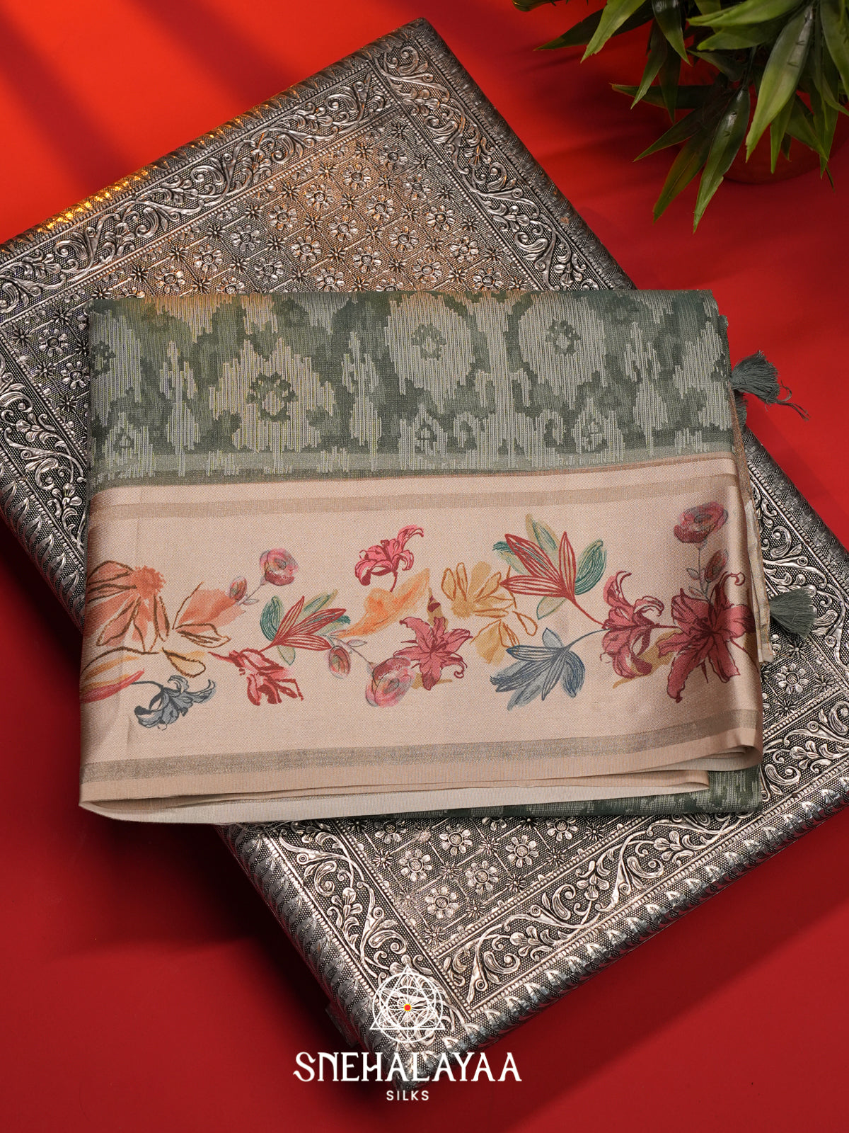 Sage Green Organza Saree