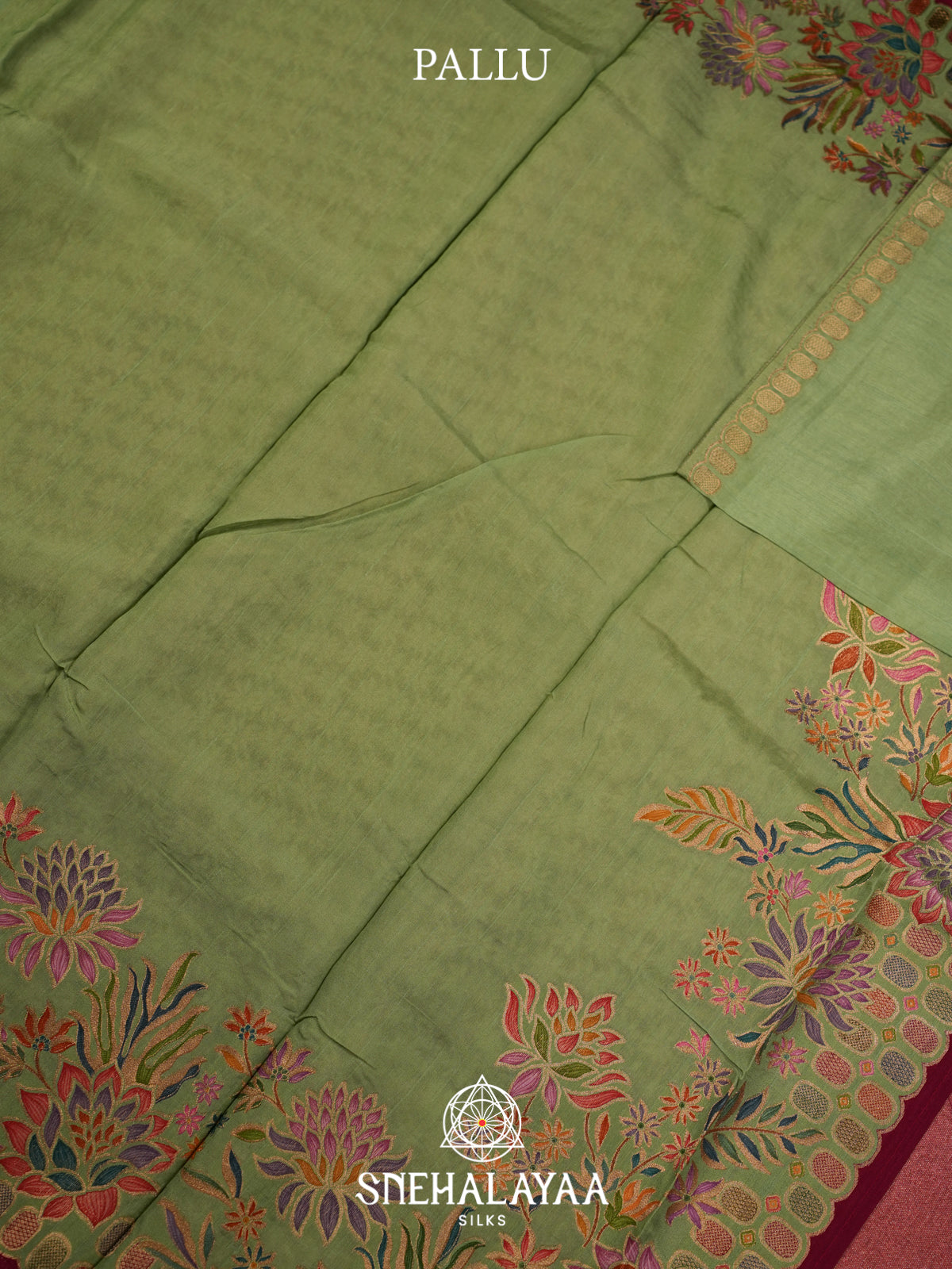 Olive Green Banaras Saree