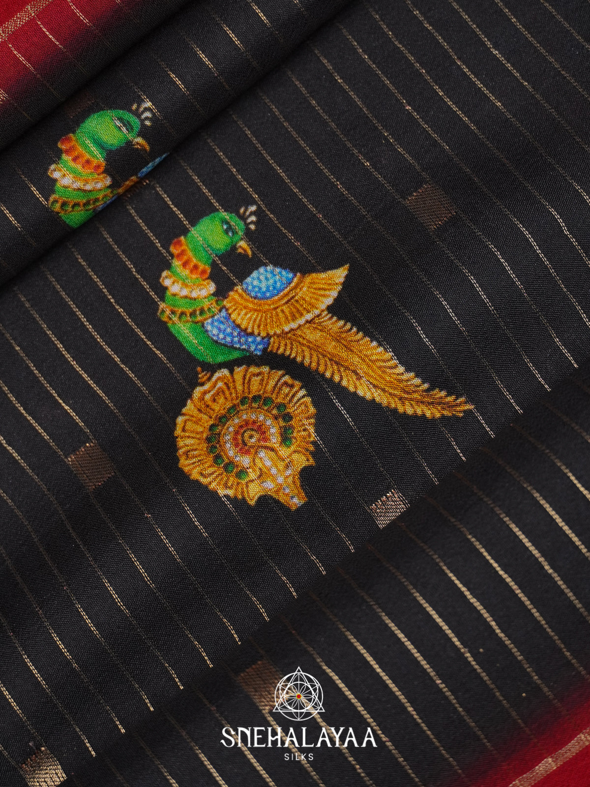 Black  Semi Crepe Silk Saree