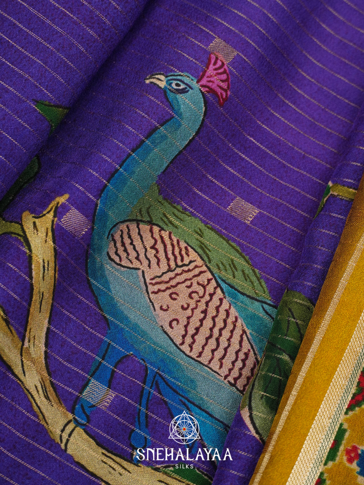 Violet  Semi Crepe Silk Saree