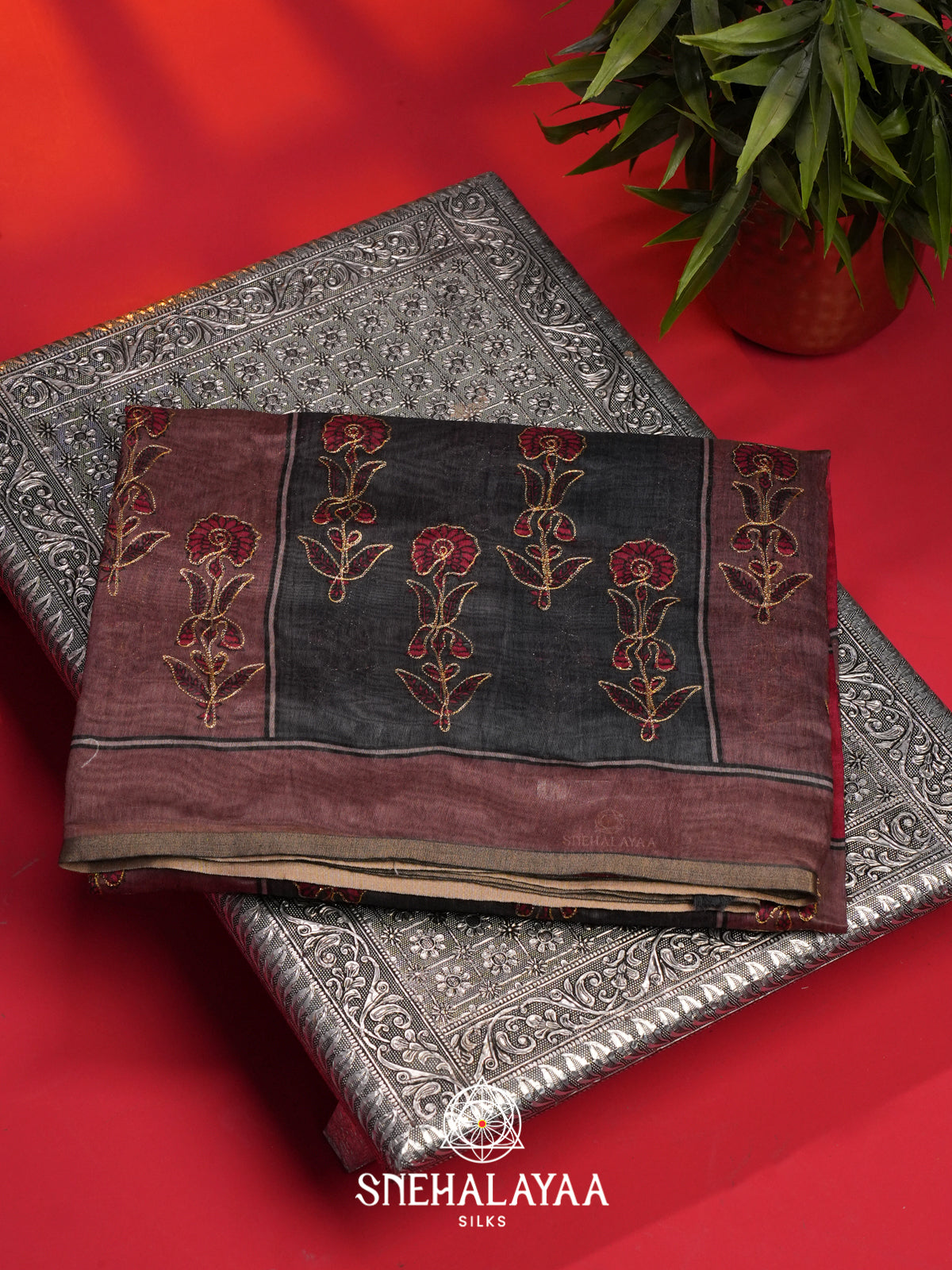 Mauve Chanderi Saree