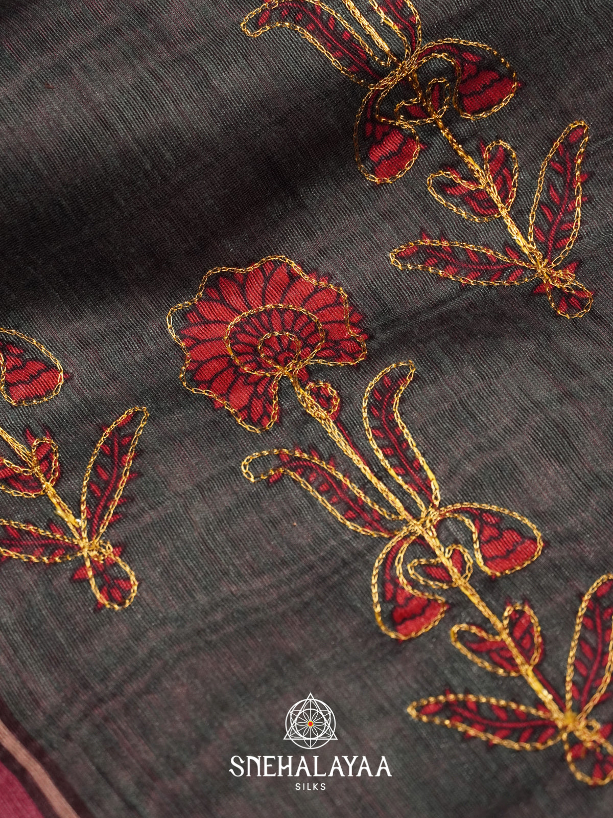 Grey Chanderi Saree