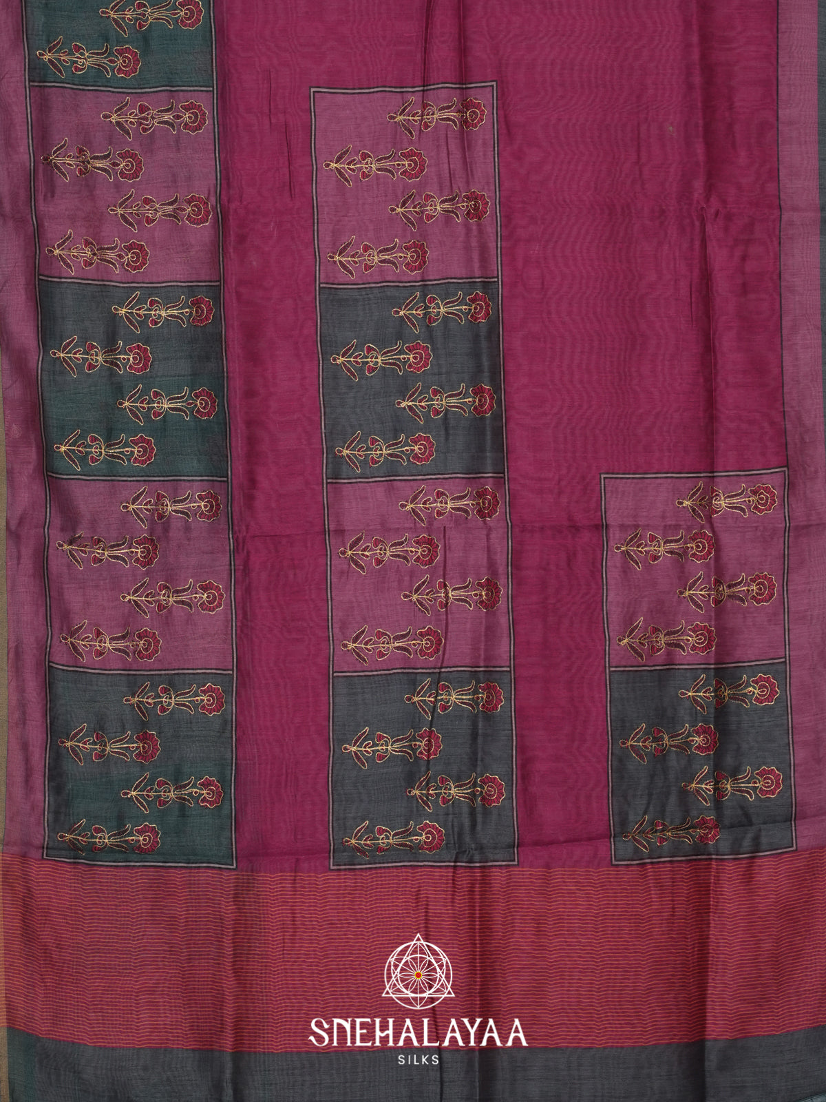 Grey Chanderi Saree