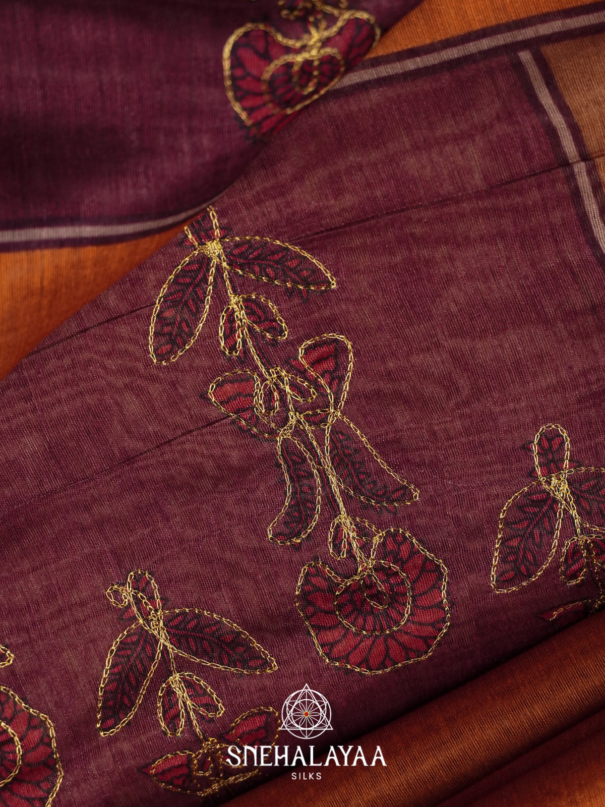 Brown Chanderi Saree