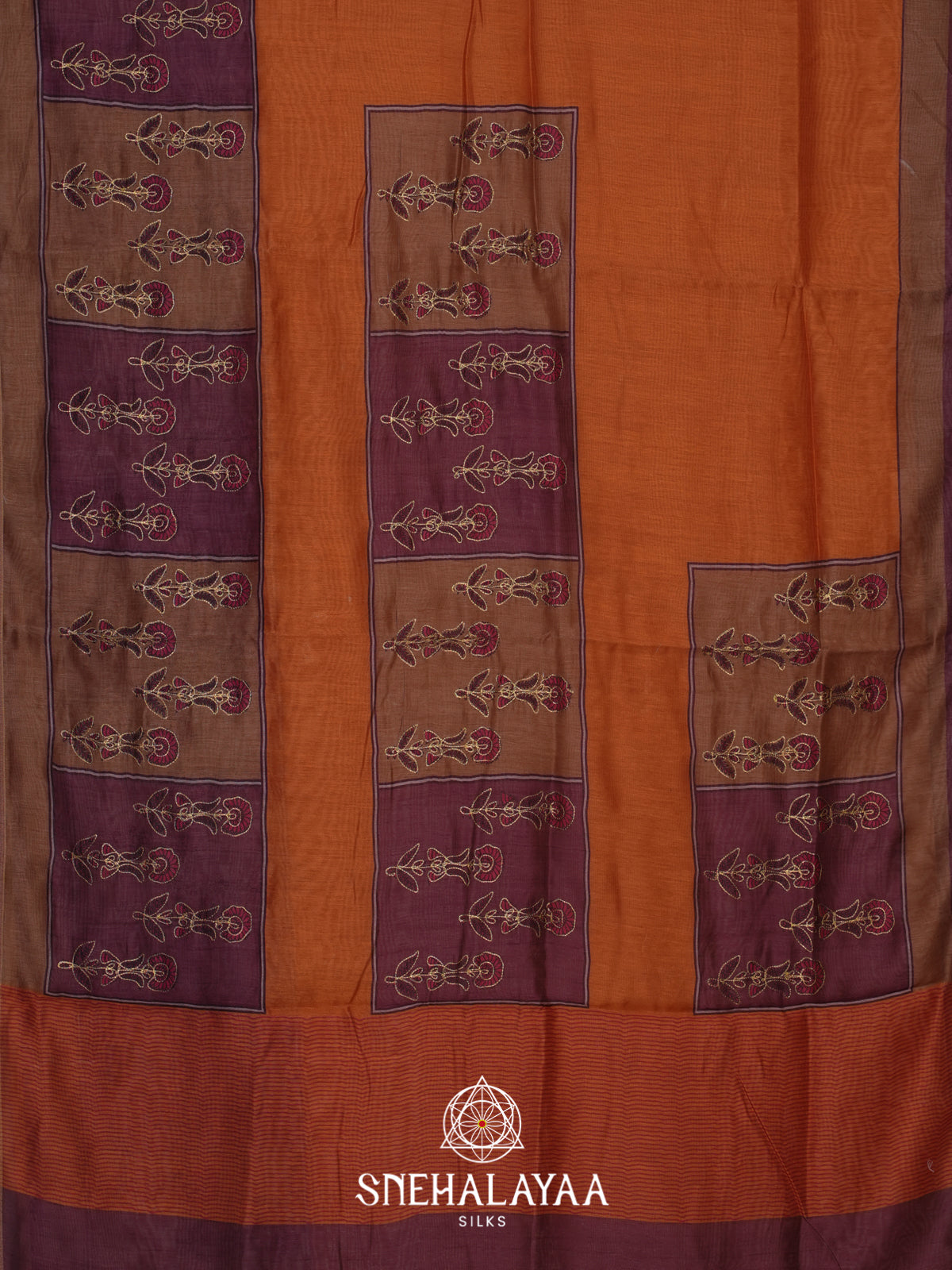 Brown Chanderi Saree