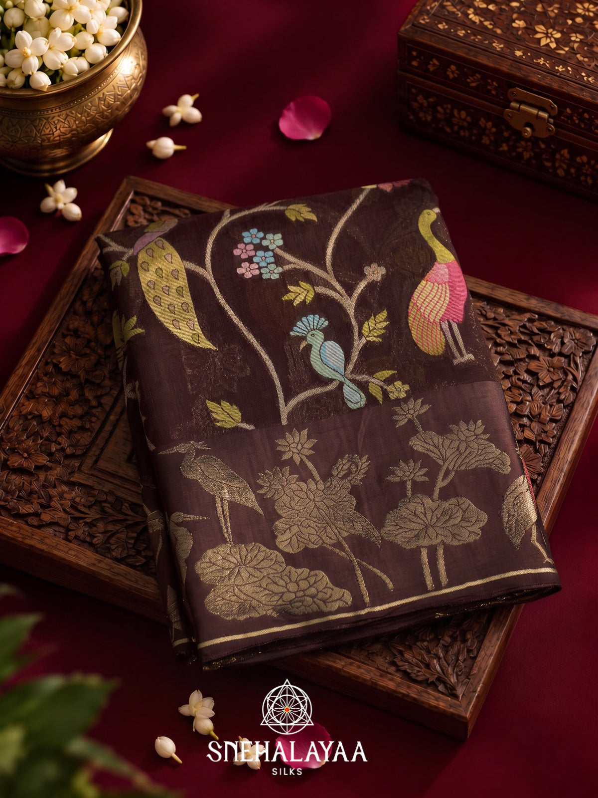 Coffee Brown Kota Saree