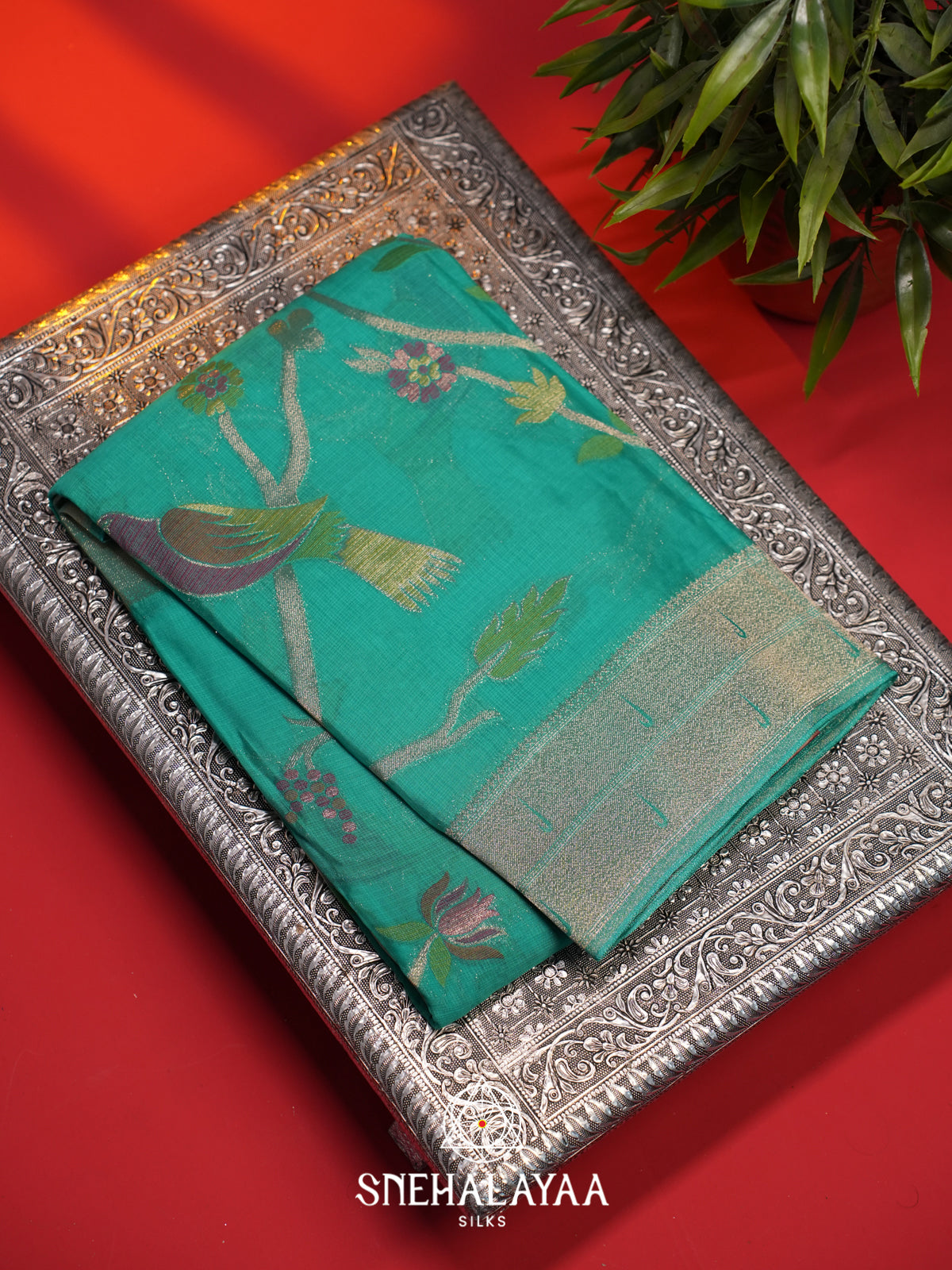 Sea Green Kota Saree