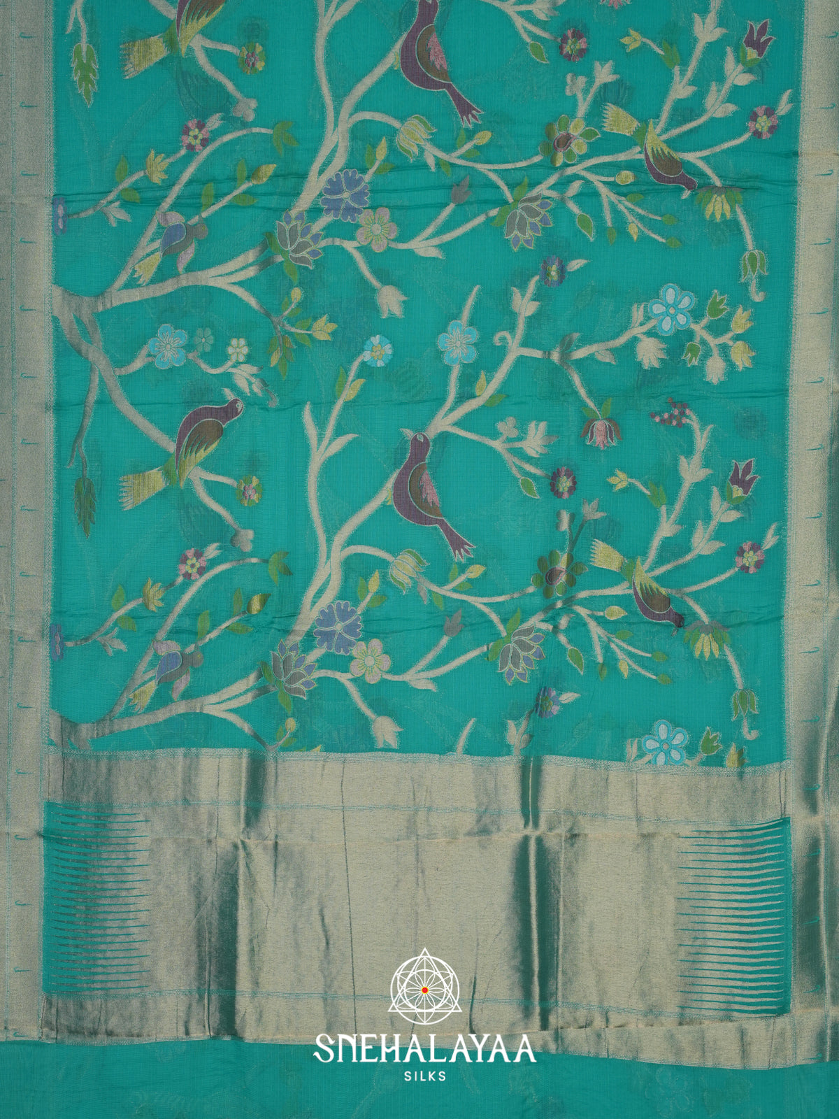 Sea Green Kota Saree