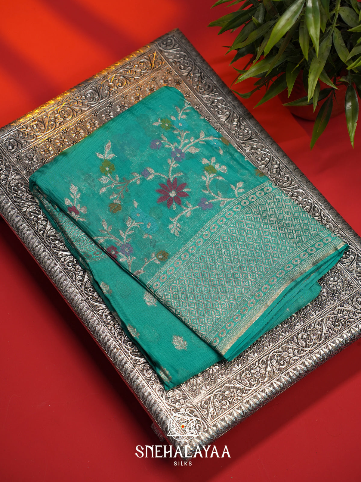 Sea Green Kota Saree