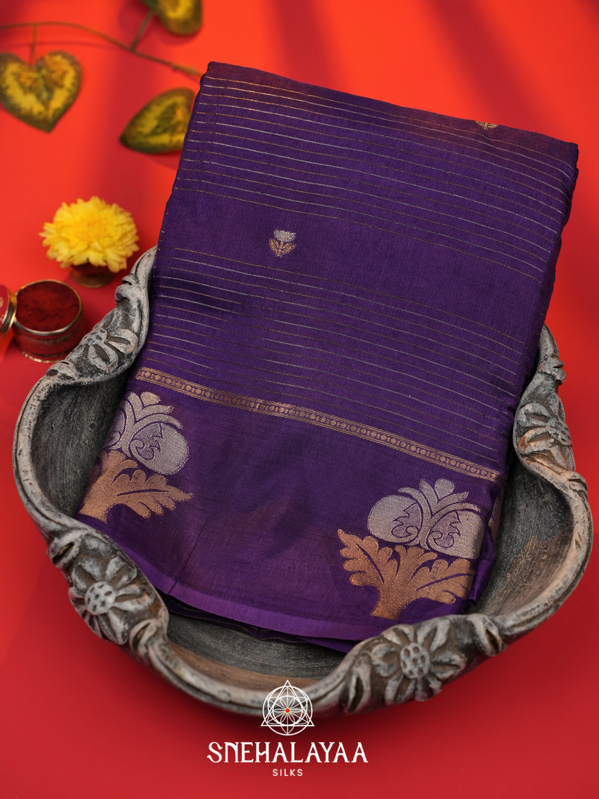 Purple  Banarasi Saree