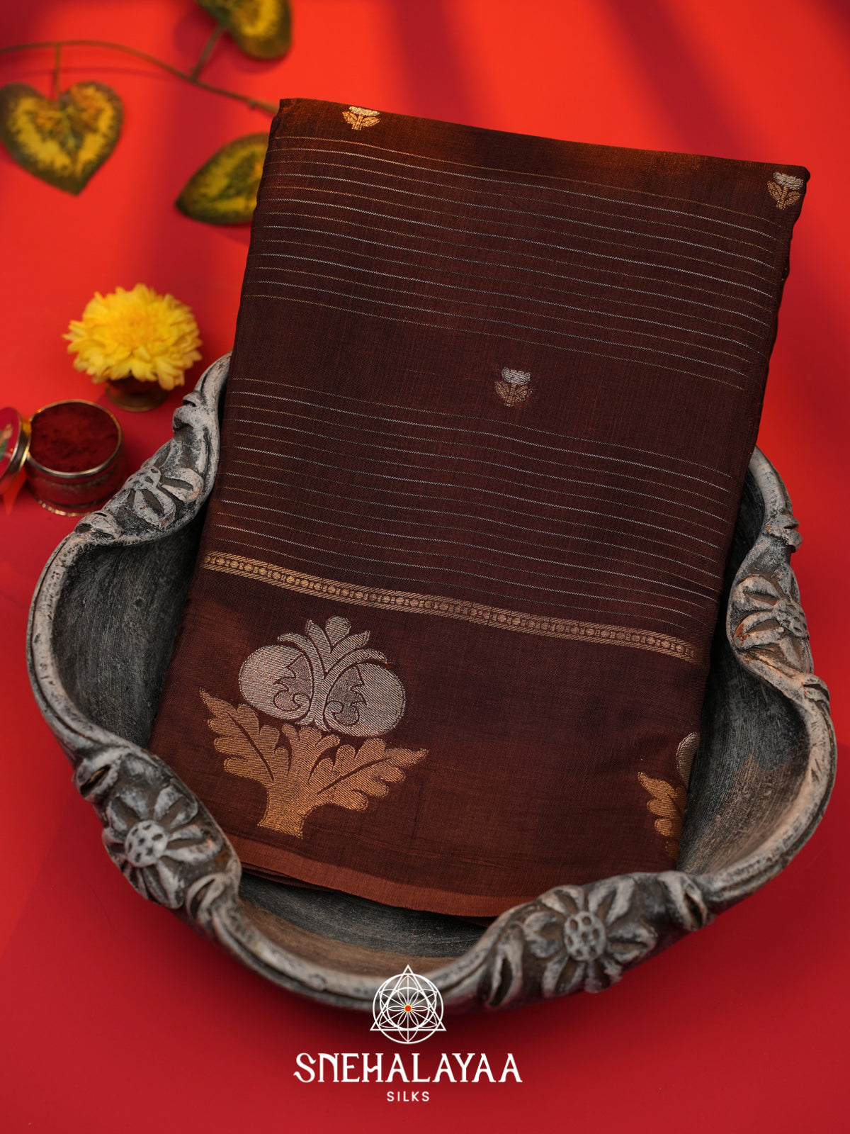 Brown  Banarasi Saree