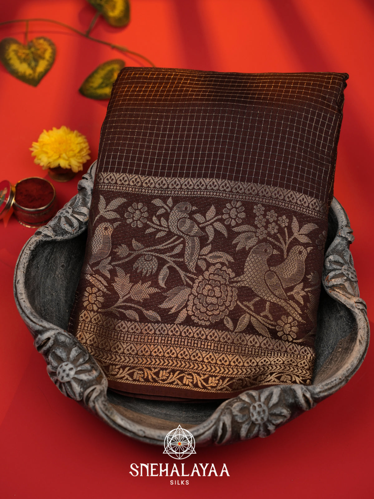 Brown  Banarasi Saree