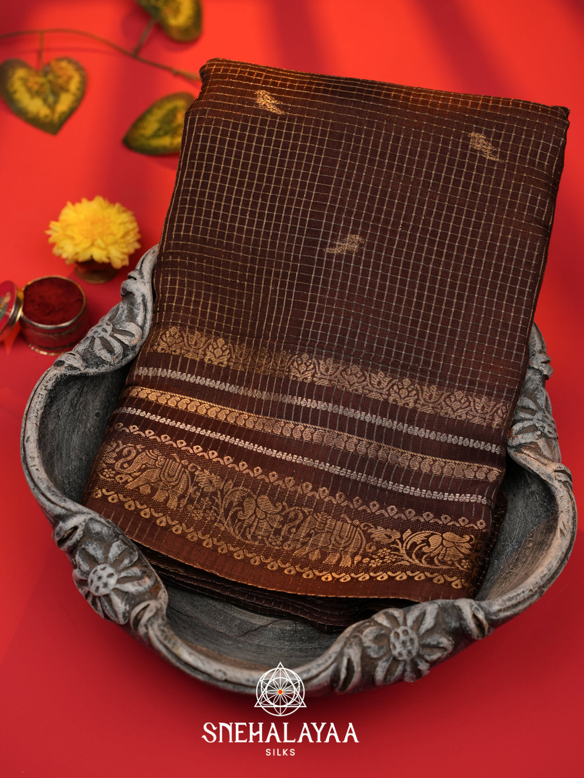 Brown  Banarasi Saree