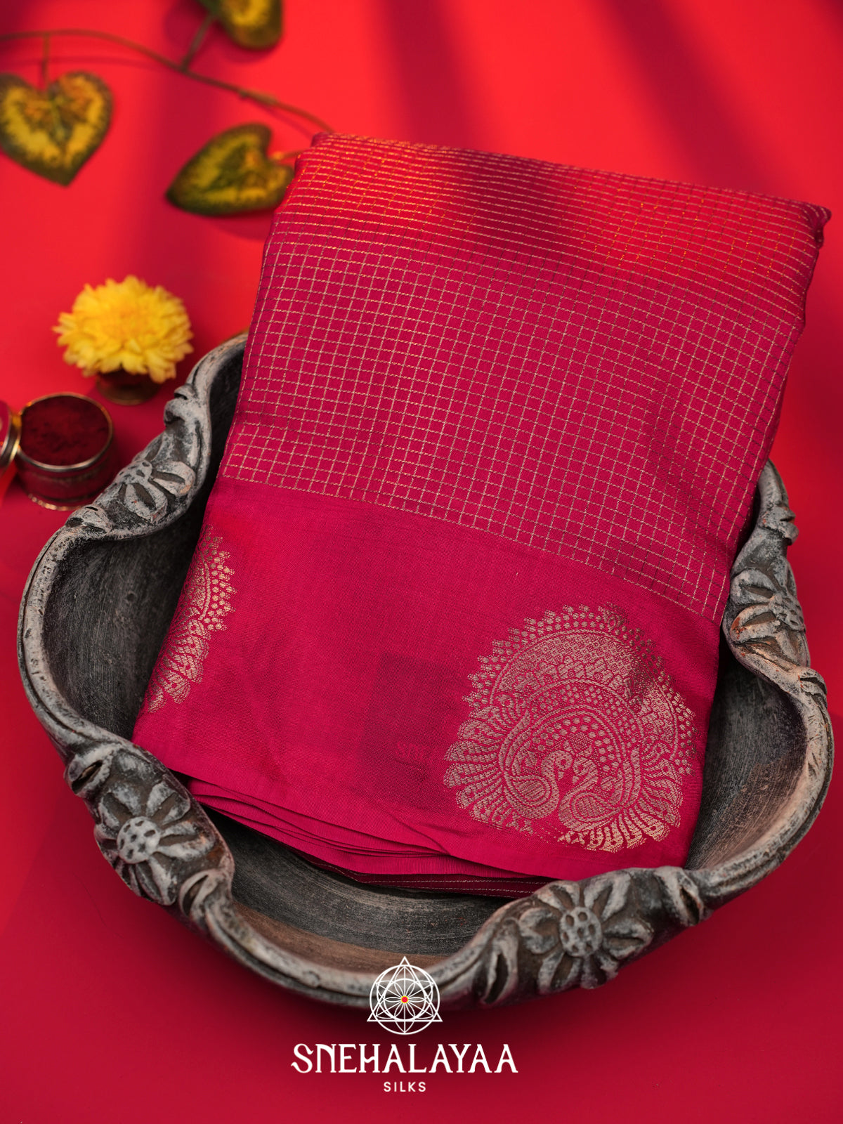 Rani Pink  Banarasi Saree