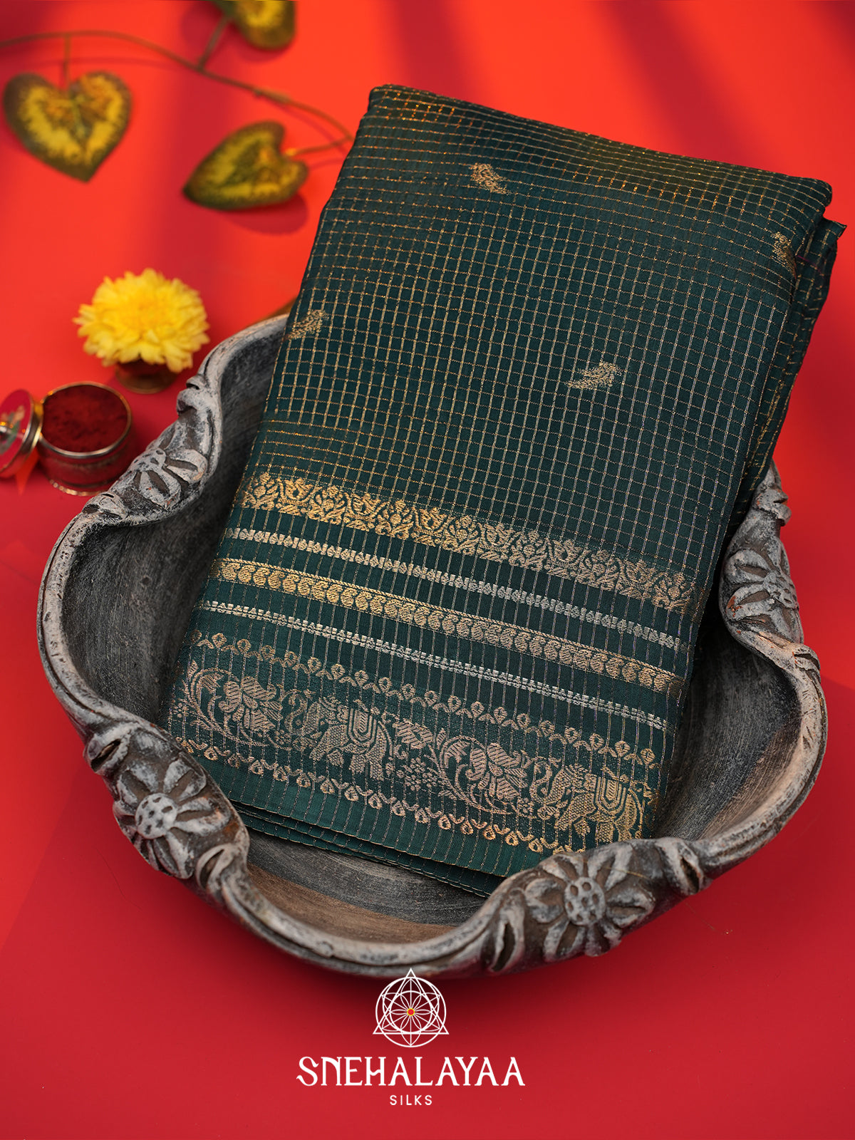 Peacock Green  Banarasi Saree