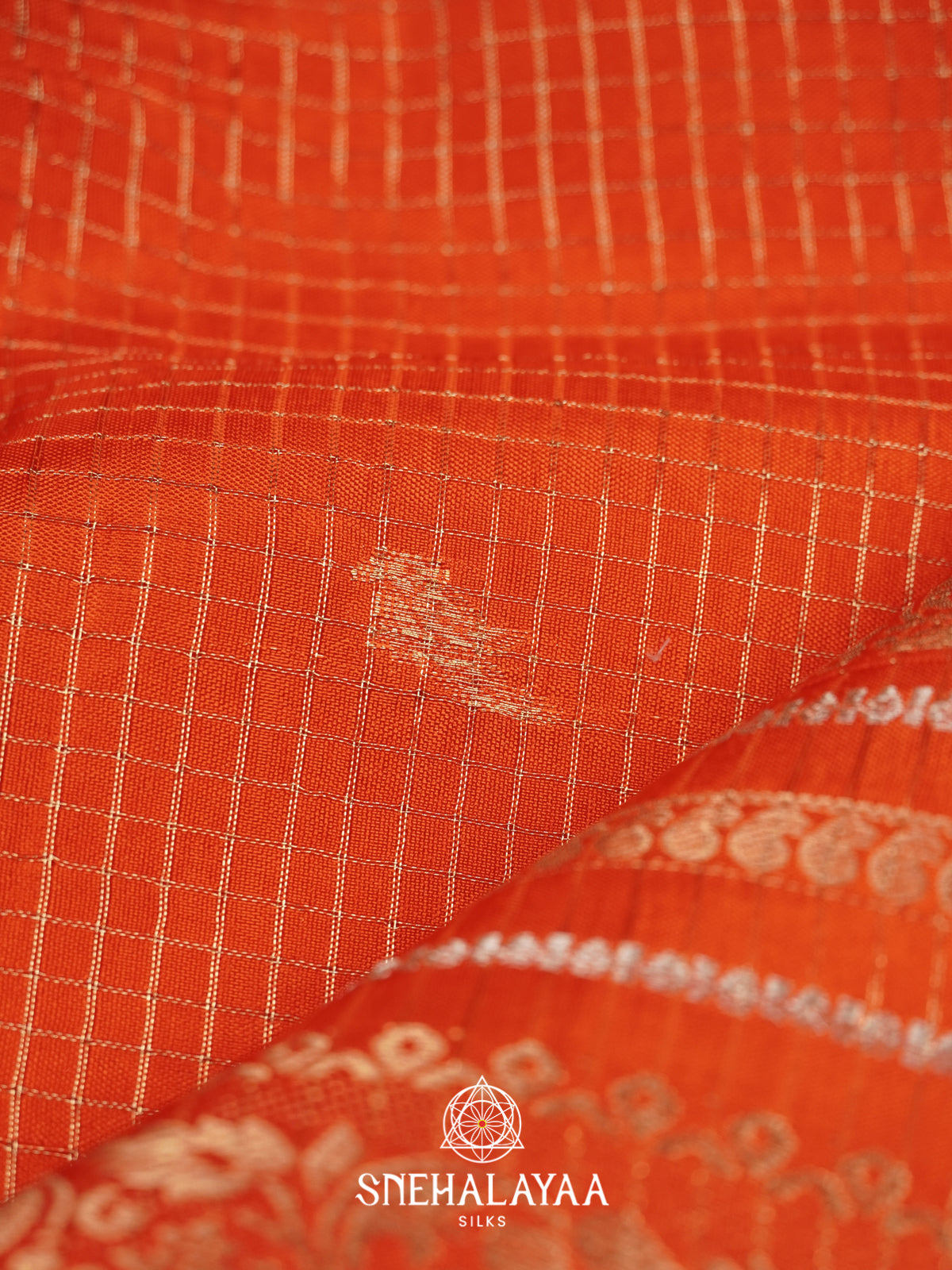 Orange  Banarasi Saree