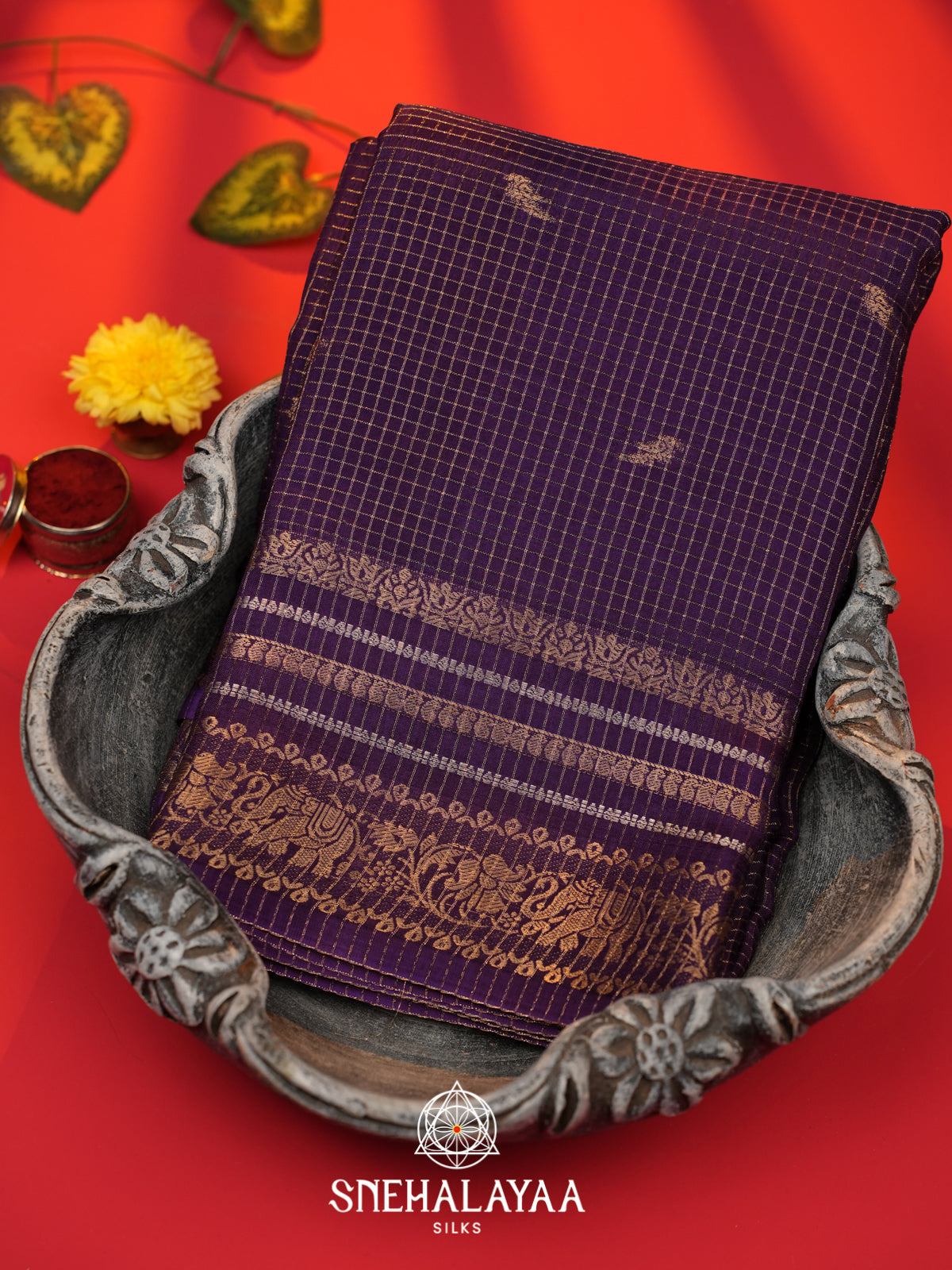 Purple  Banarasi Saree