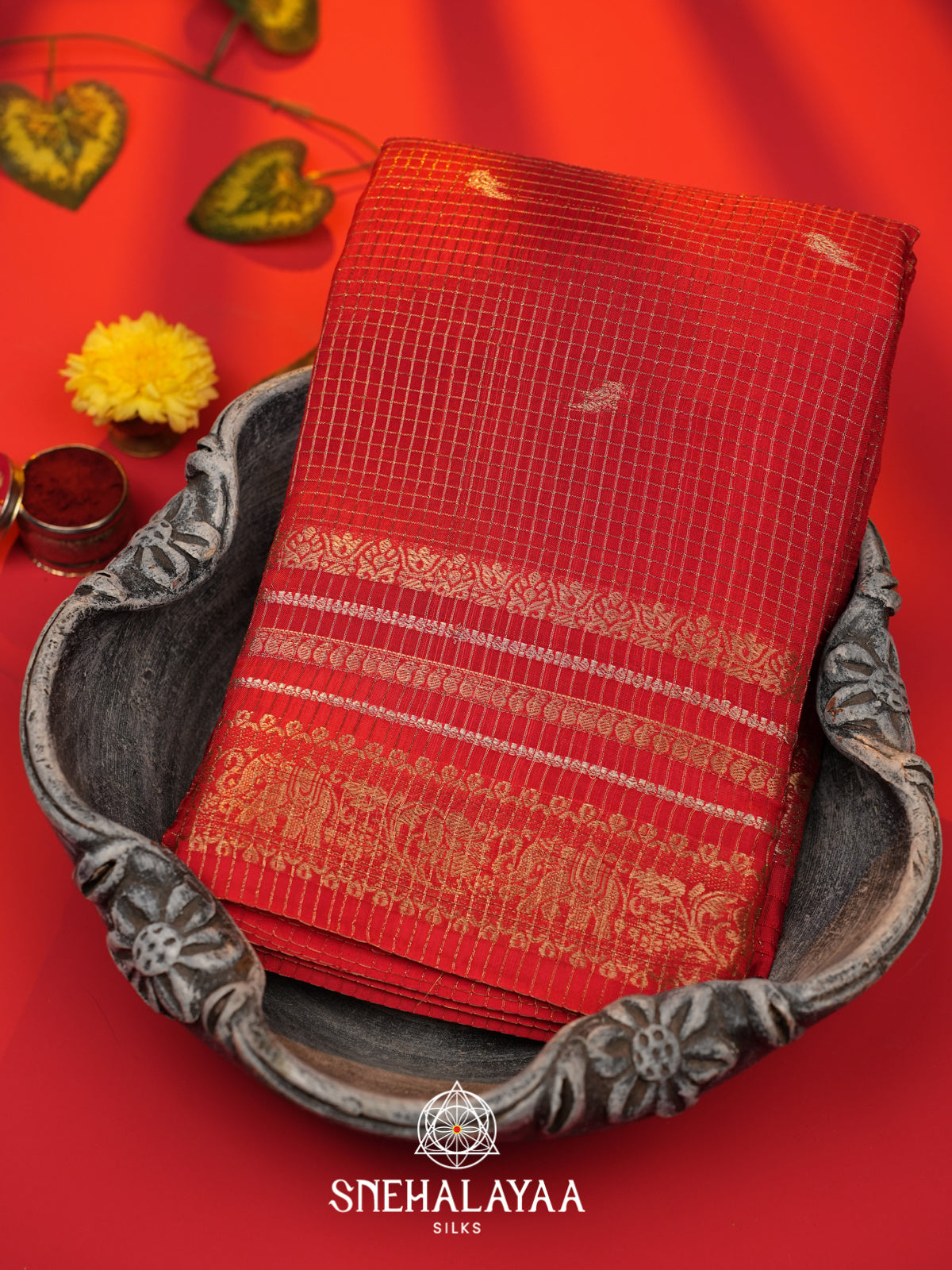 Red  Banarasi Saree