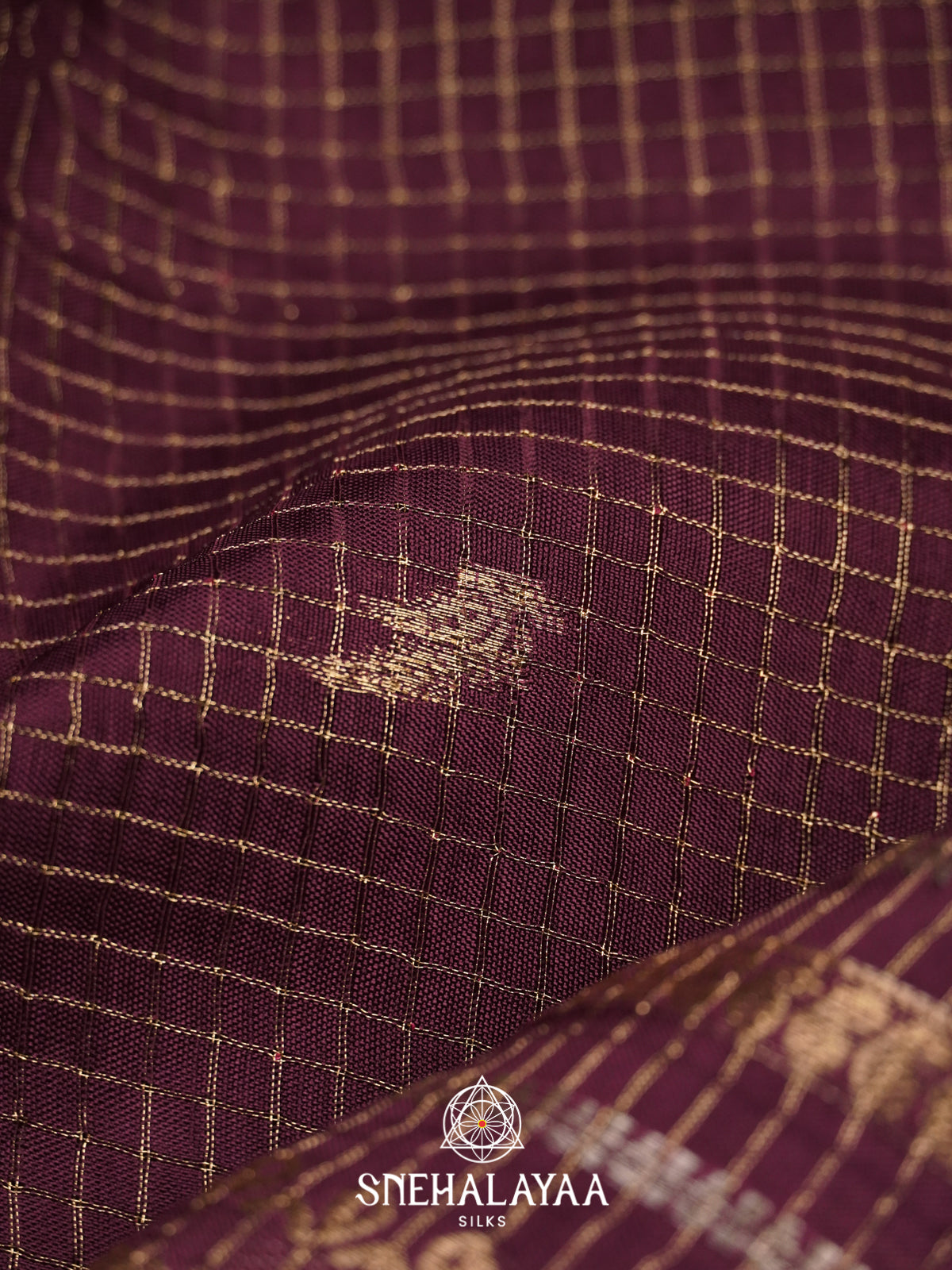 Burgundy  Banarasi Saree
