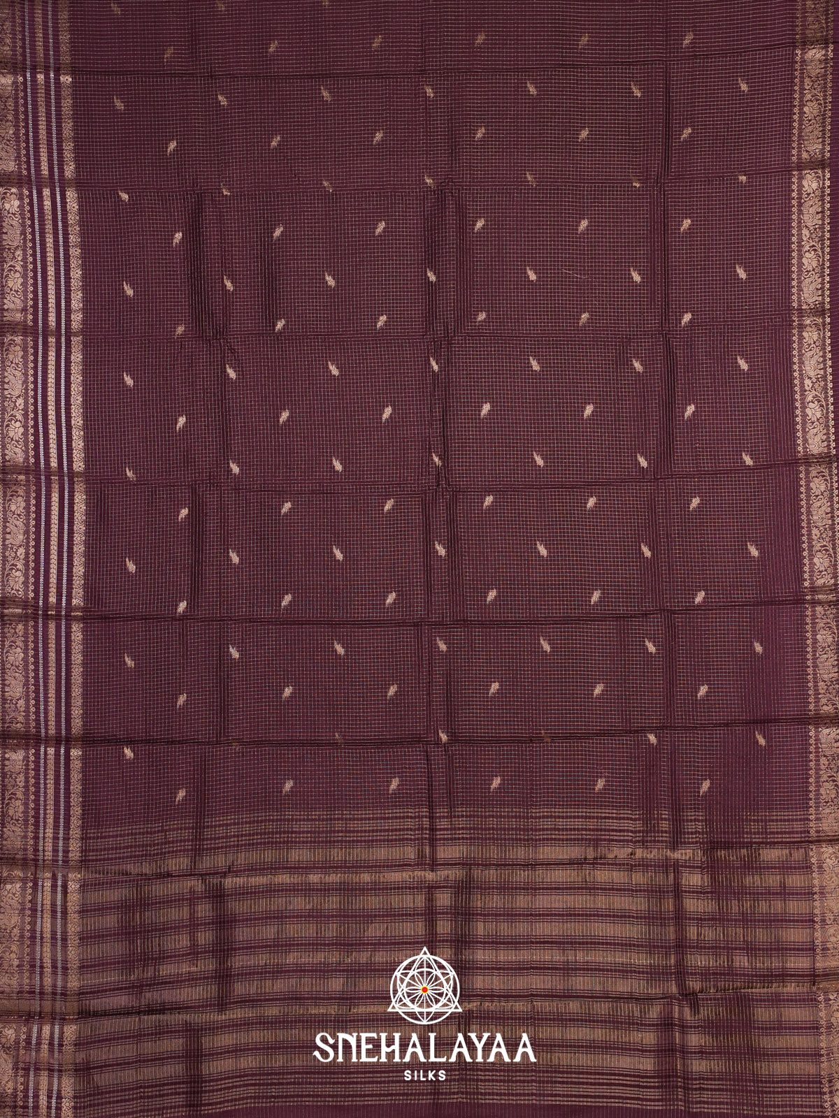 Burgundy  Banarasi Saree