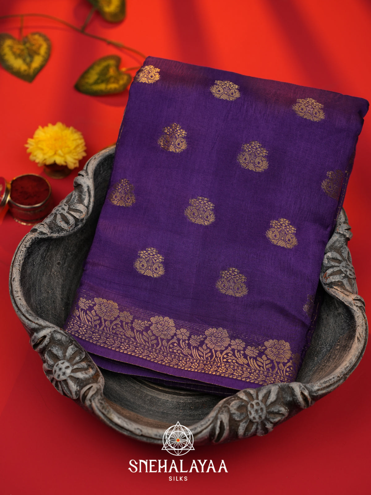 Purple  Banarasi Saree