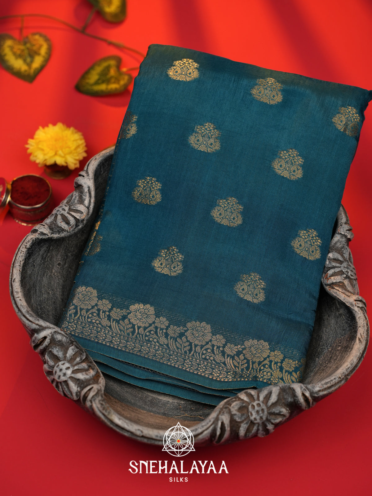 Peacock Blue  Banarasi Saree