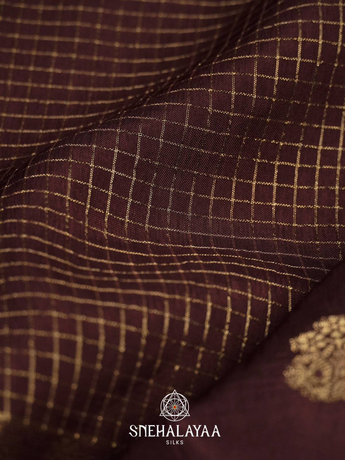 Burgundy  Banarasi Saree