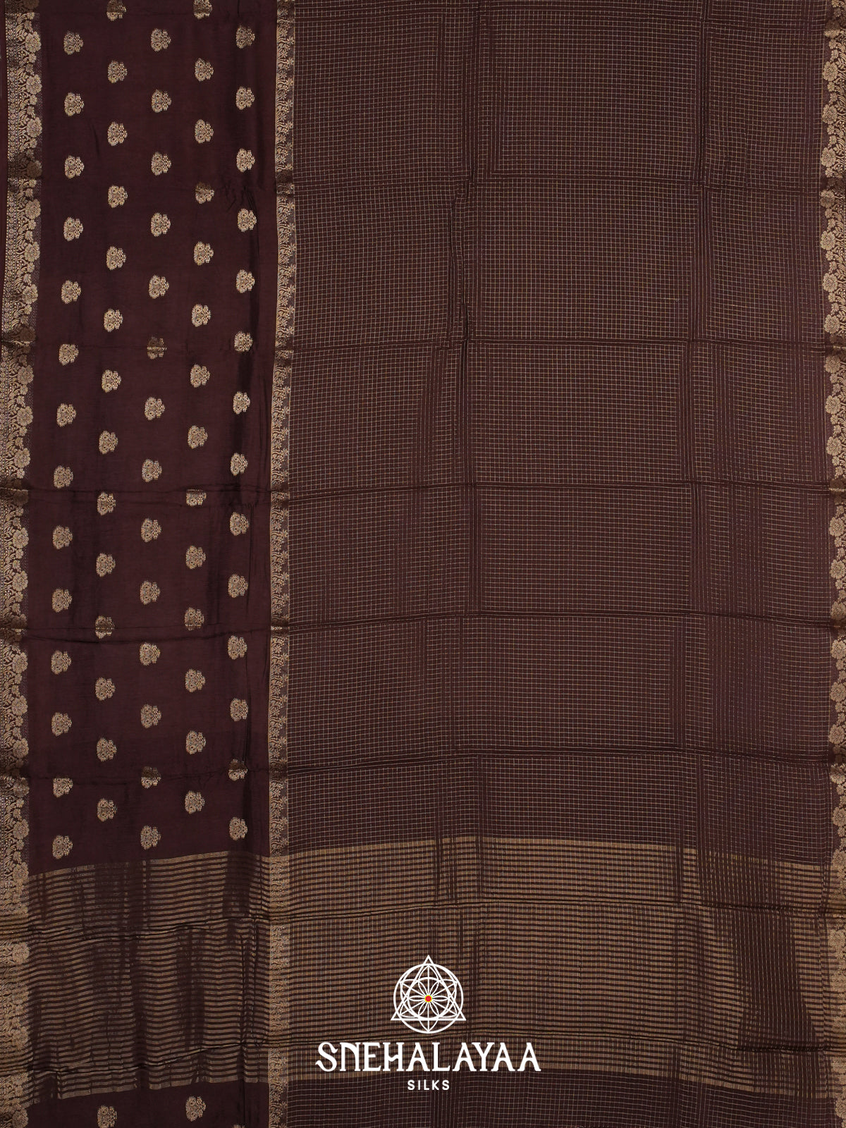 Burgundy  Banarasi Saree