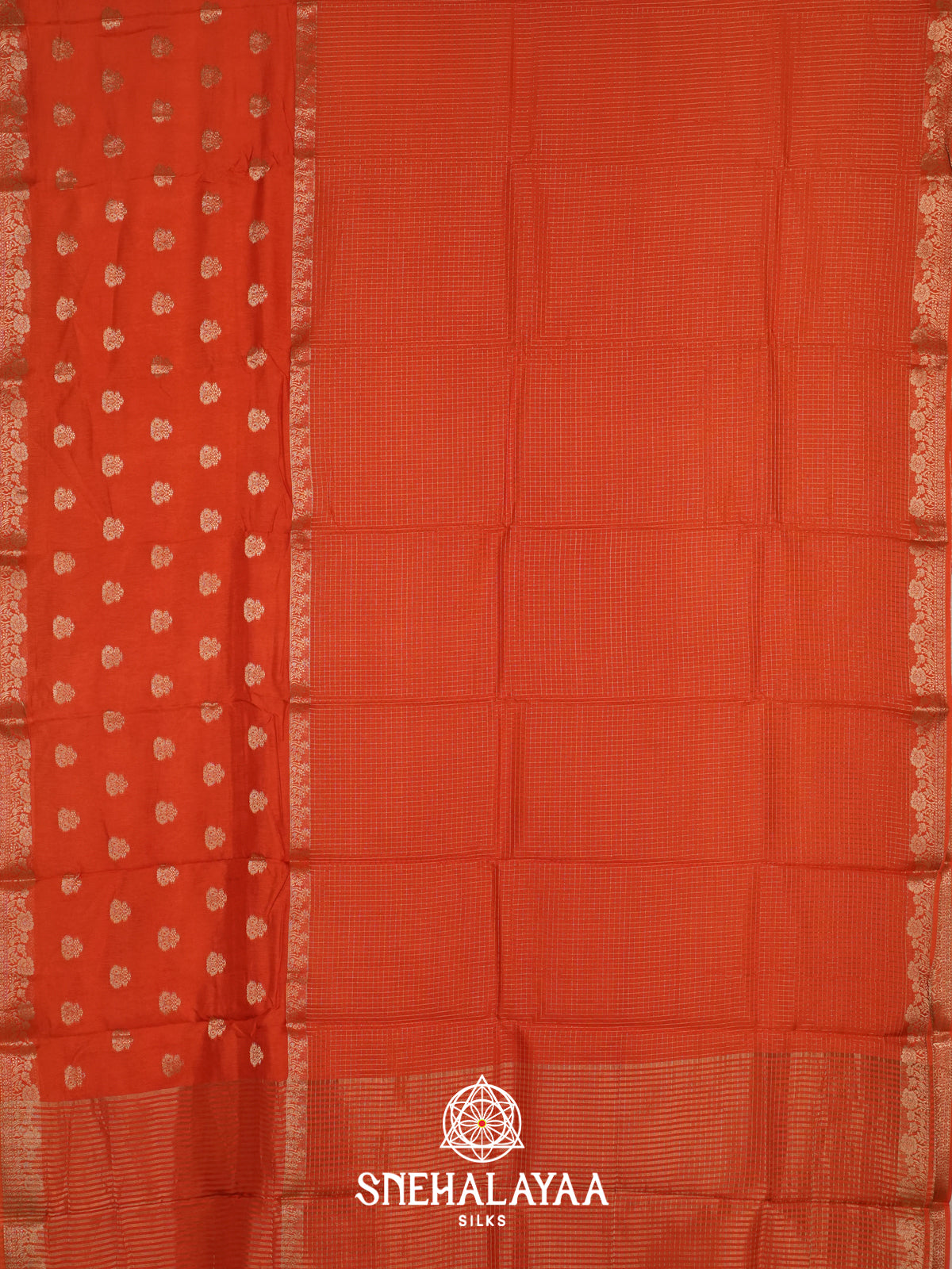 Orange  Banarasi Saree