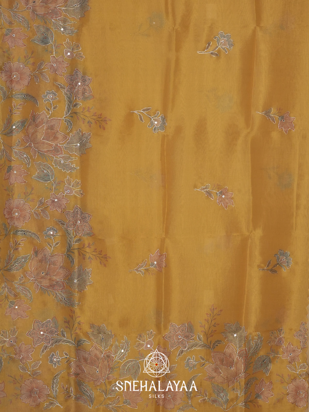 Yellow  Tissue Saree
