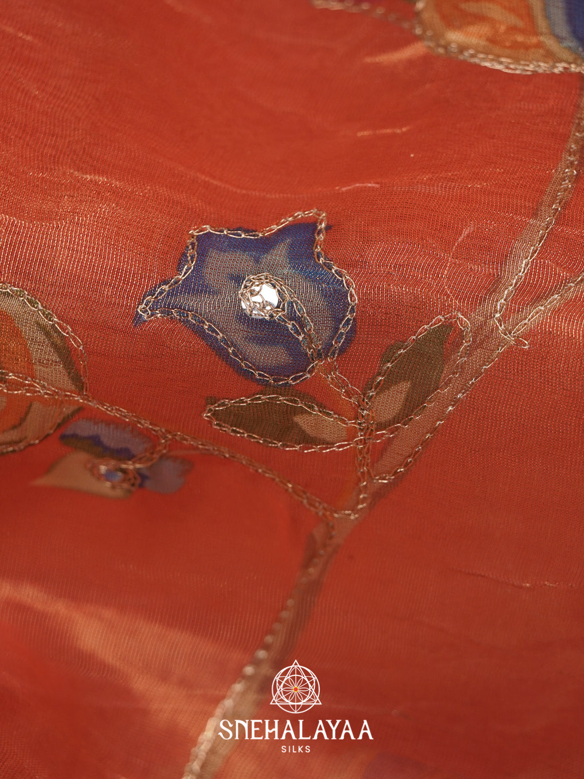 Tomatto Red  Tissue Saree