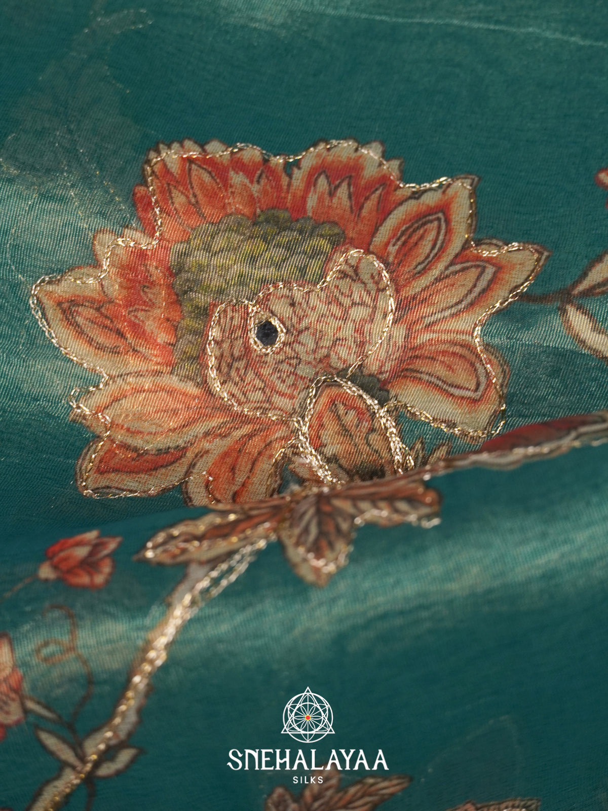 Peacock Blue Tissue Saree