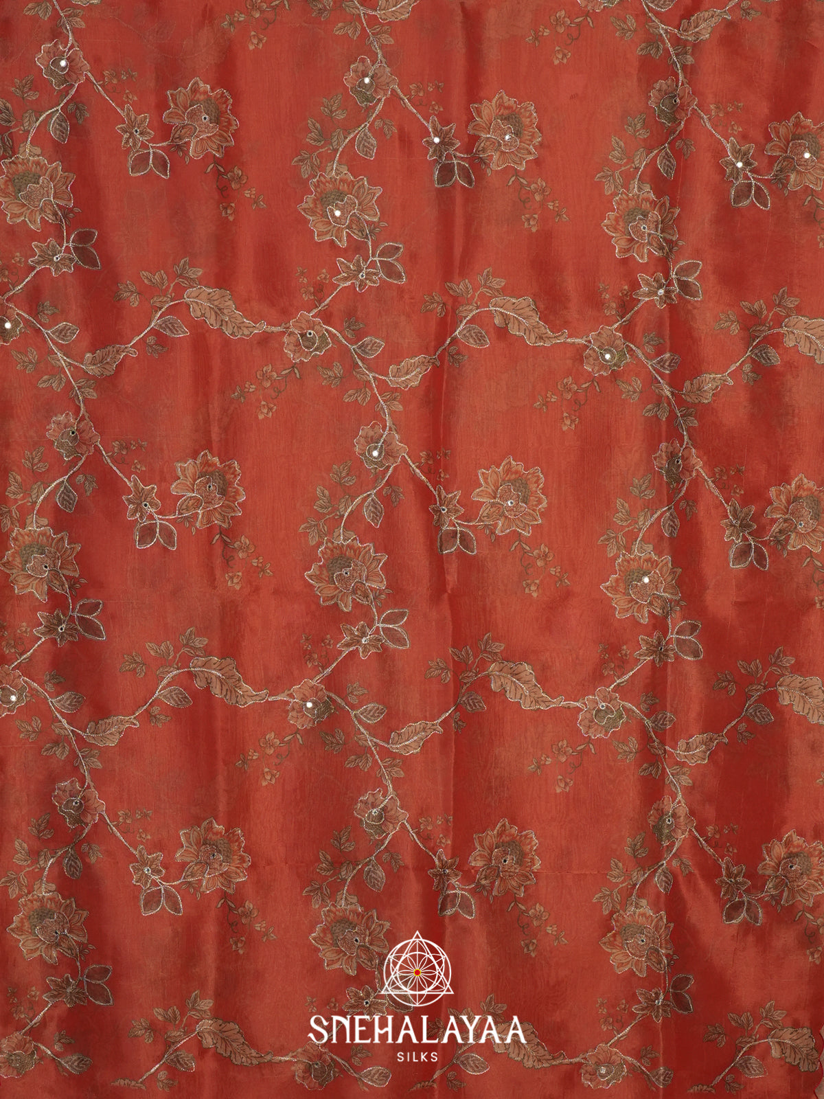 Tomatto Red  Tissue Saree