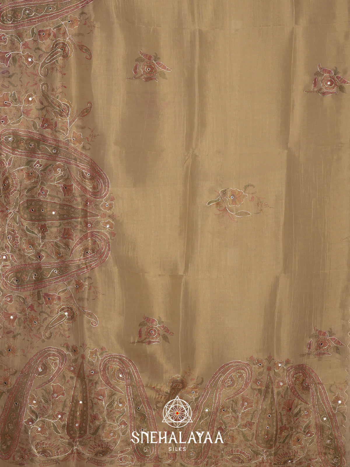 Beige Tissue Saree