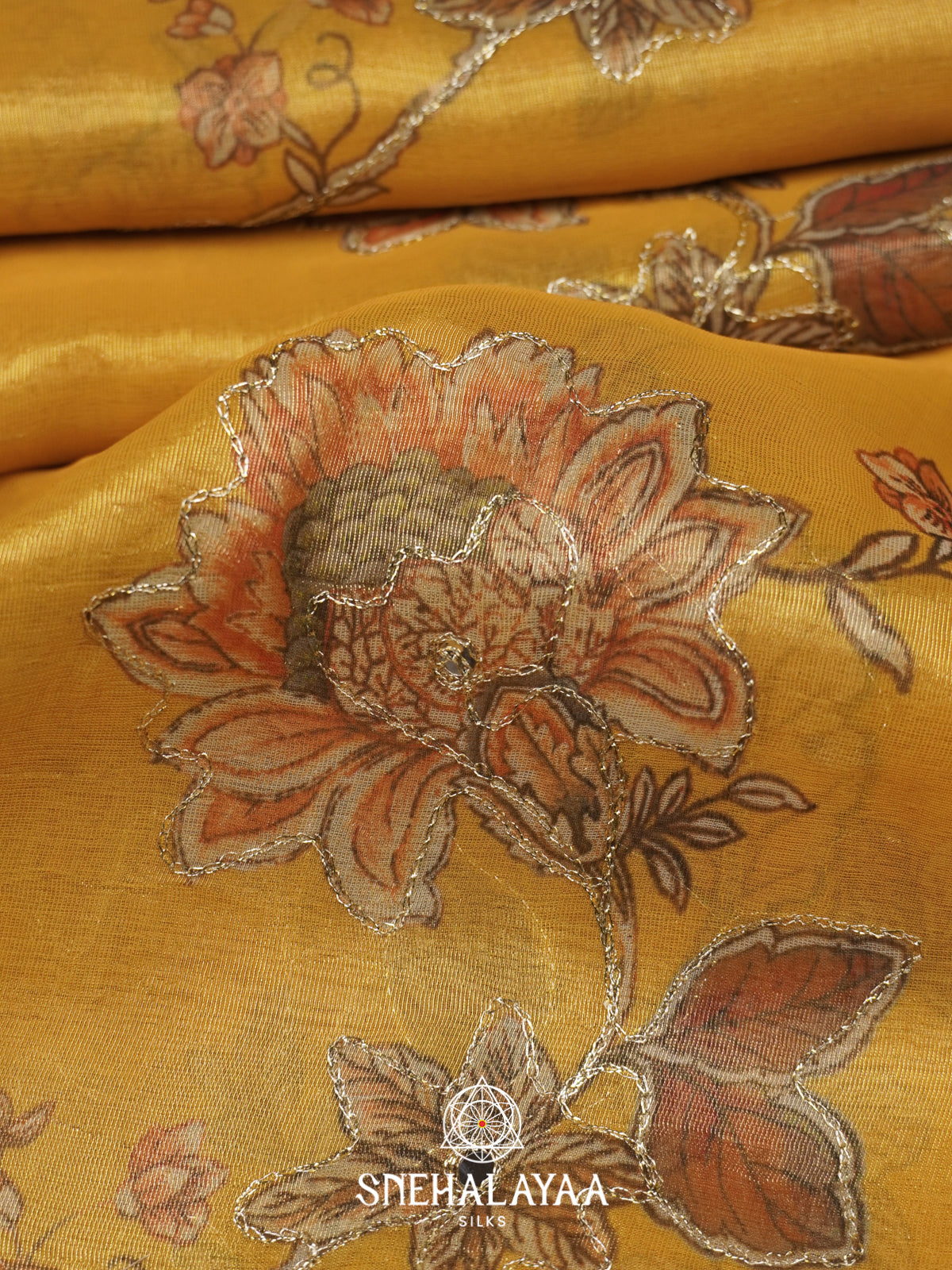 Yellow  Tissue Saree
